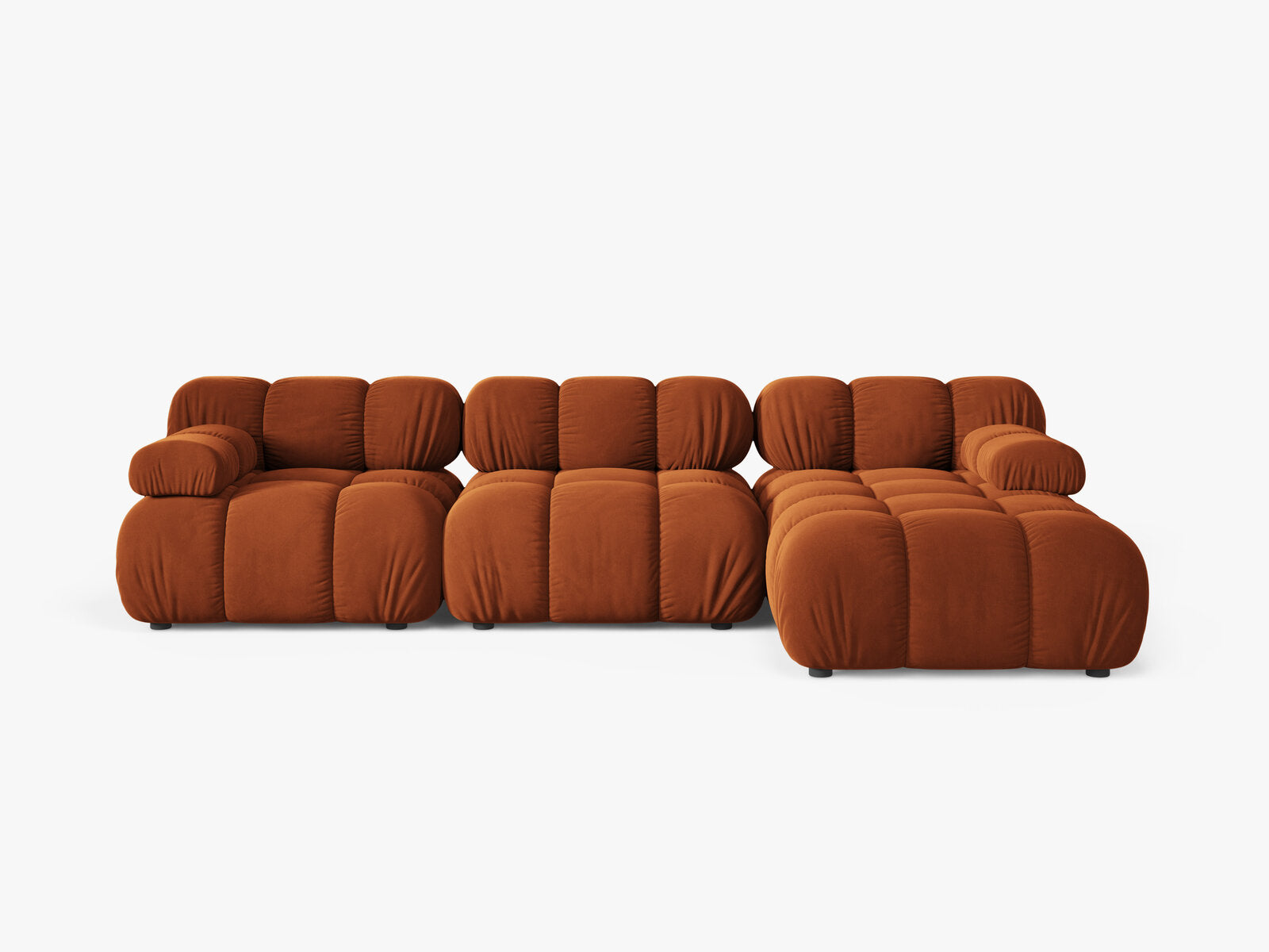 Micadoni Modulares Ecksofa Bellis 4-Sitzer Rechts Samt Bluvel Terrakotta