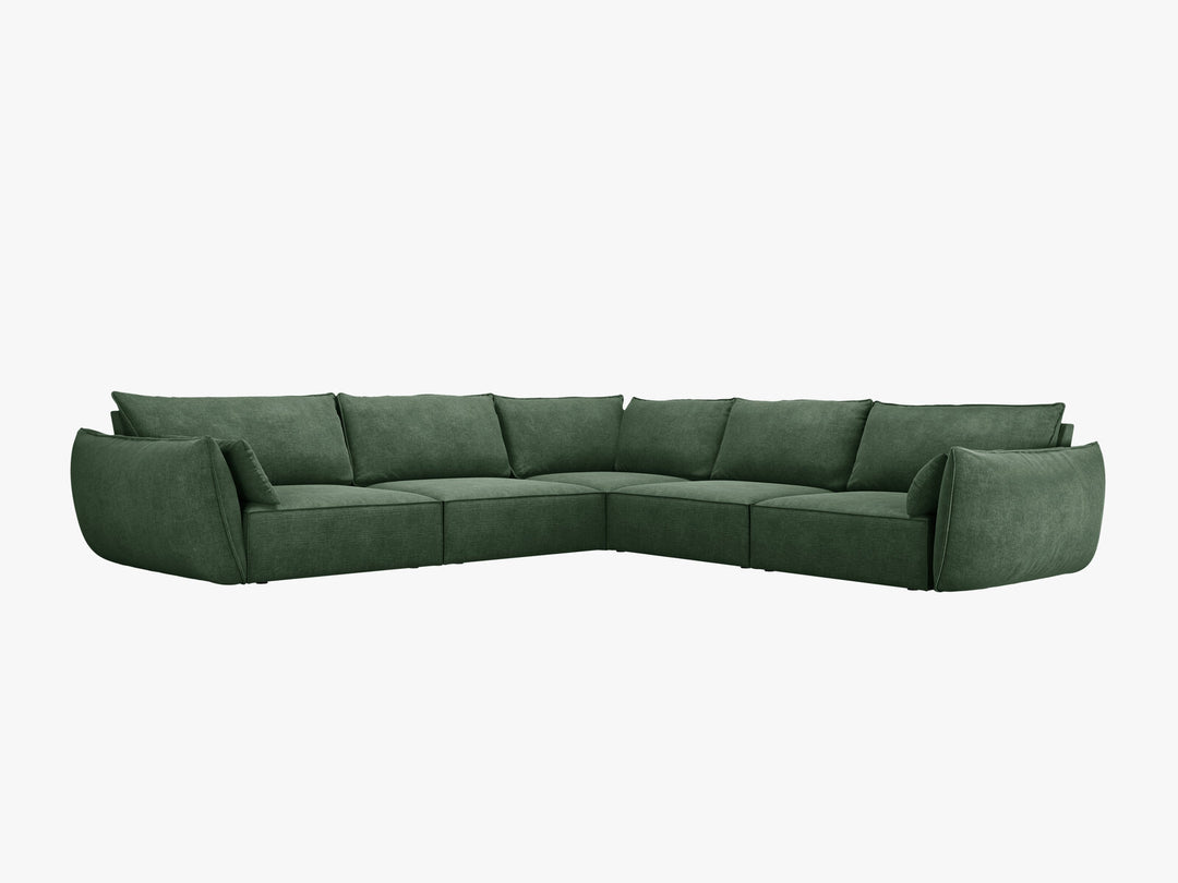 Micadoni Ecksofa Kaelle 7-Sitzer Chenille Over The Horizon Flaschengrün