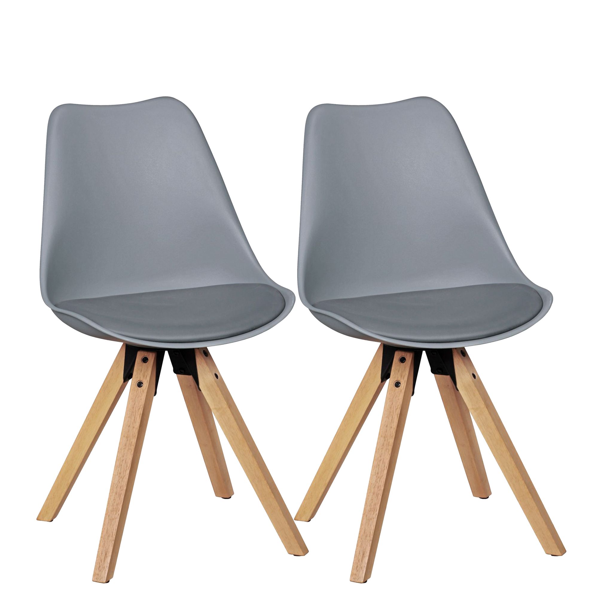 Polsterstuhl Arna Kunstleder Grau 49 × 52 × 87 cm