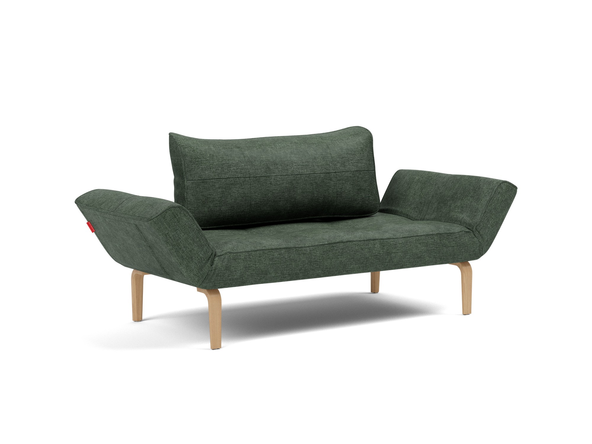 Tagesbett Zeal Flachgewebe Avella 281-Pine-Green Beine Bow Eiche