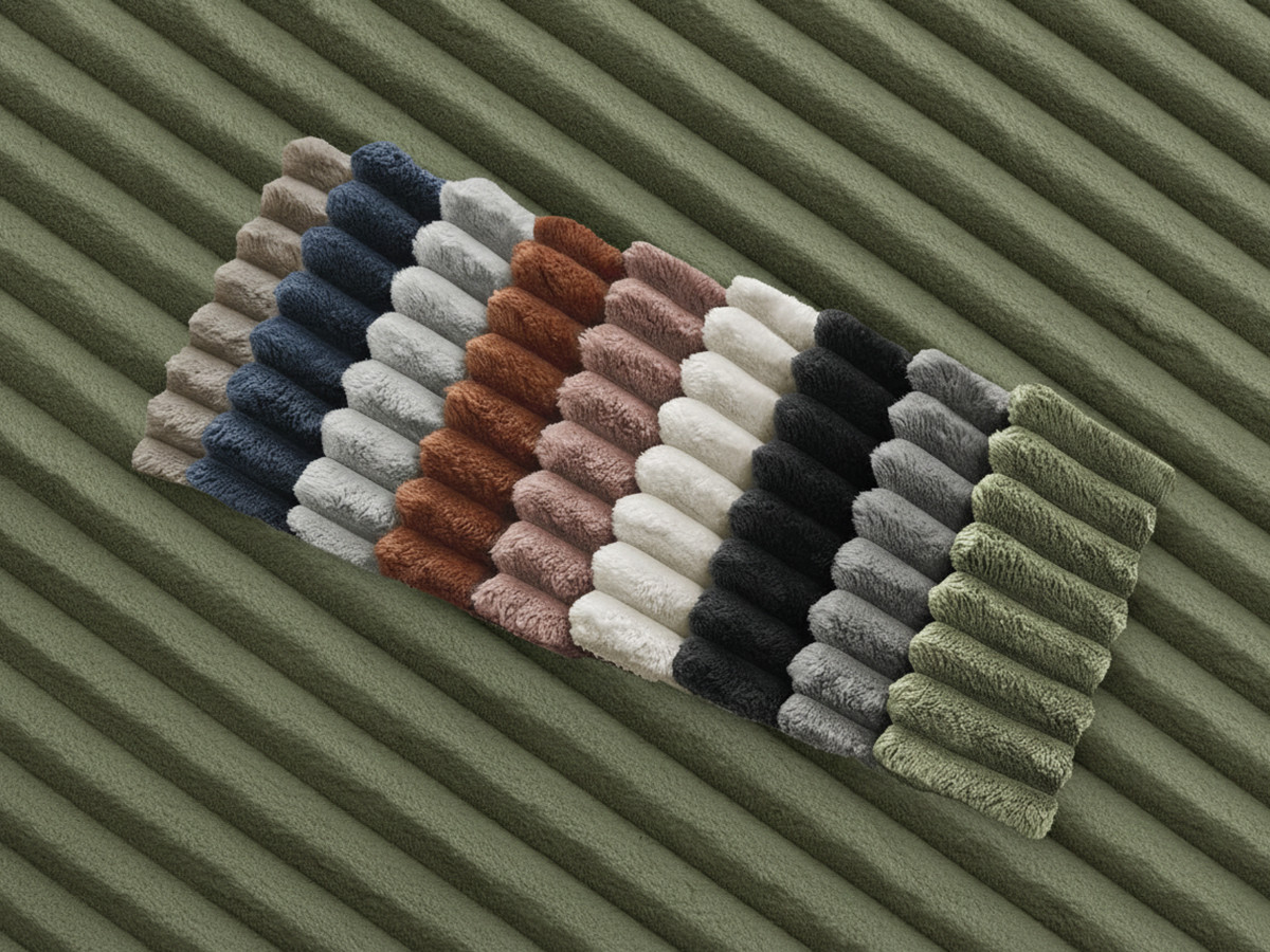 Bobochic Belem Sofa 3-Sitzer Breitcord weich Grün