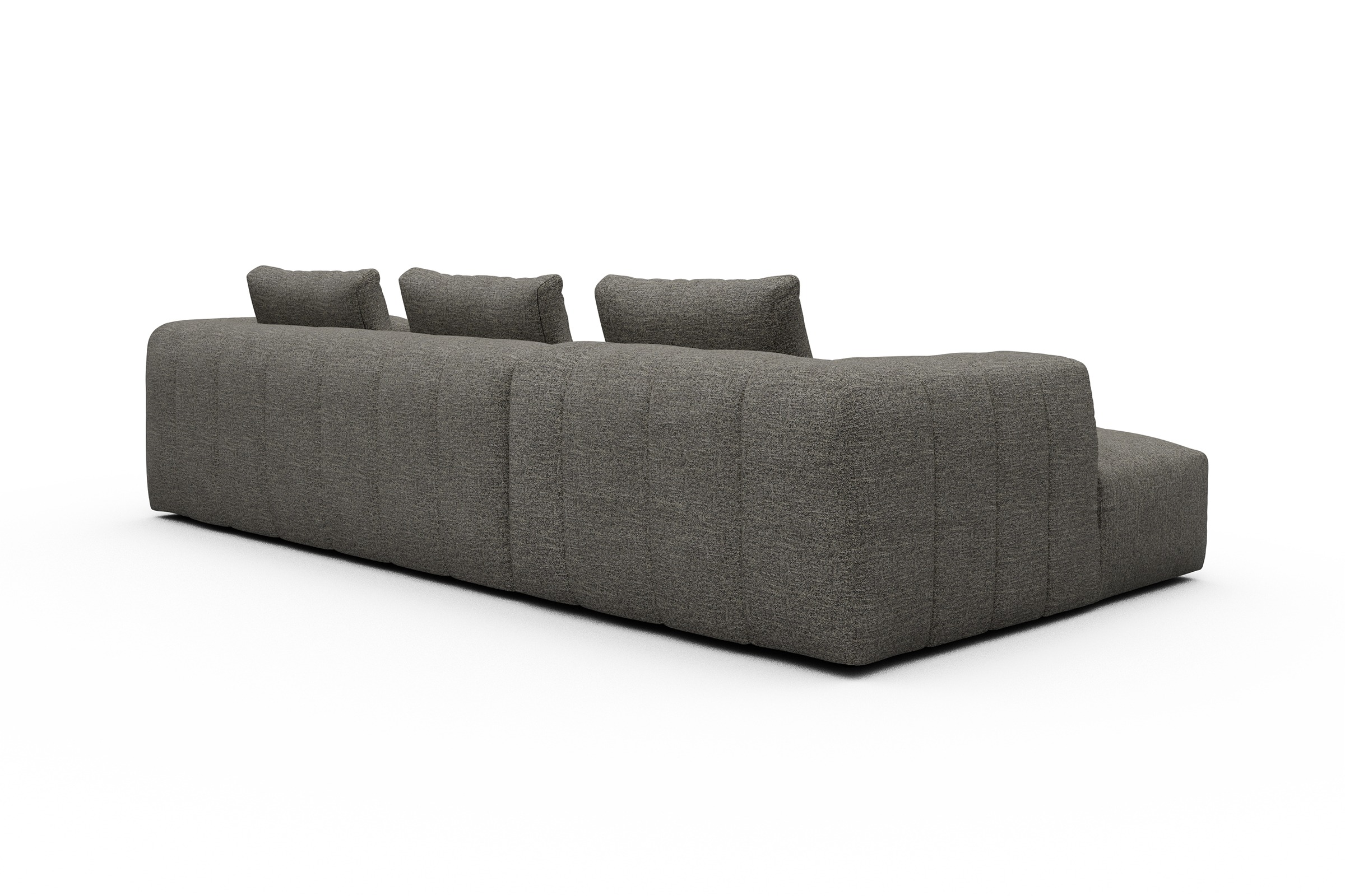 Ecksofa Hugo 2,5-Sitzer Armlehne rechts mit Chaiselongue Carreno-Sepie-Brown