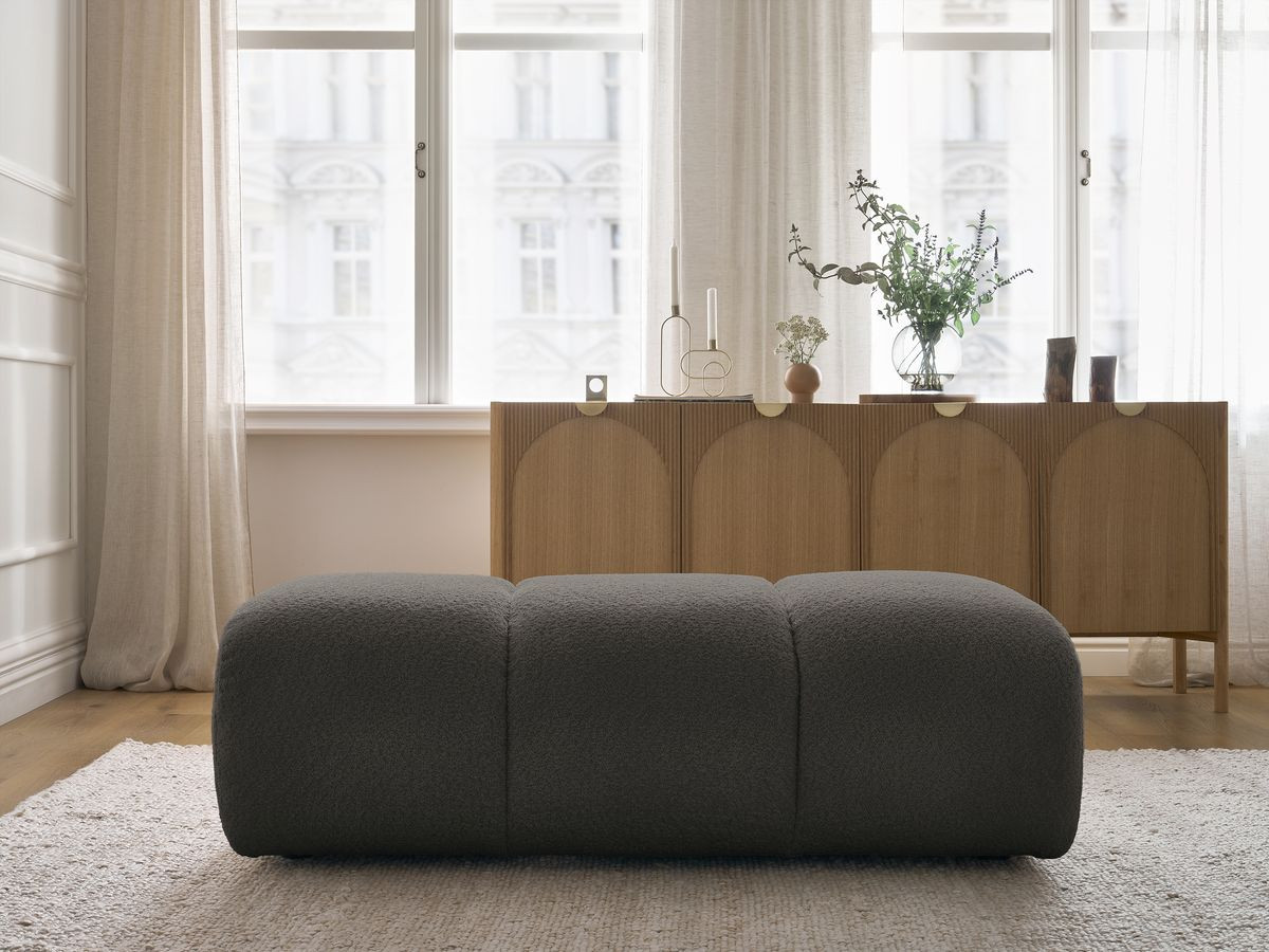 Bobochic Pamira Pouf Bouclé-Stoff Braun
