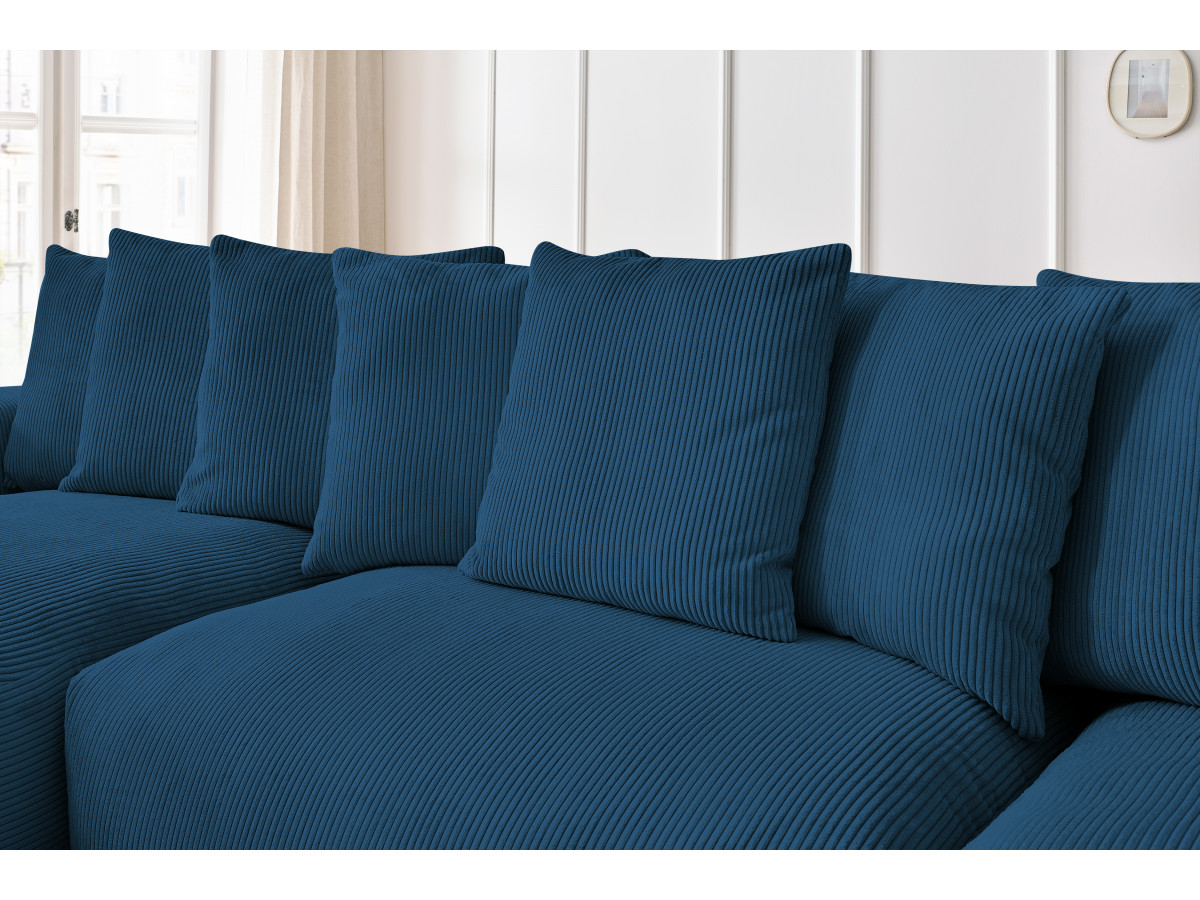 Bobochic Voltaire Wohnlandschaft 420 × 174 cm Cordsamt Dunkelblau