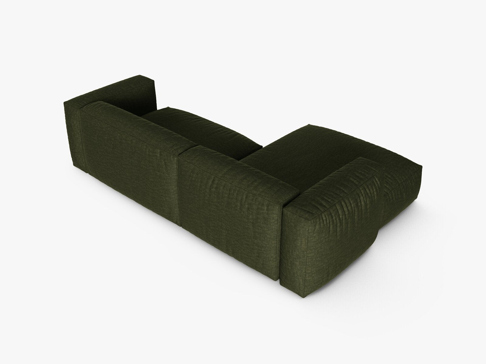 Micadoni Ecksofa Martina 2-Sitzer 90cm Sitztiefe Links Strukturierter Stoff Boston Grün