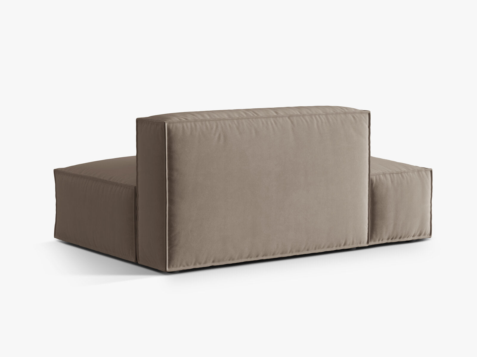 Micadoni Modul Nuria 3-Sitzer Links Samt Warmes Grau