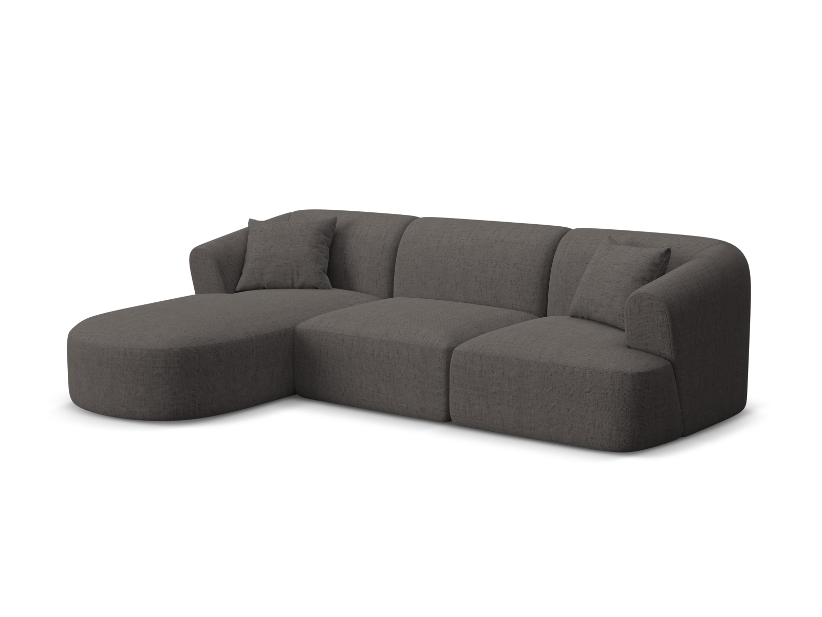Cosmopolitan Design Ecksofa Campi 4-Sitzer Strukturierter Stoff Moly Grau Links