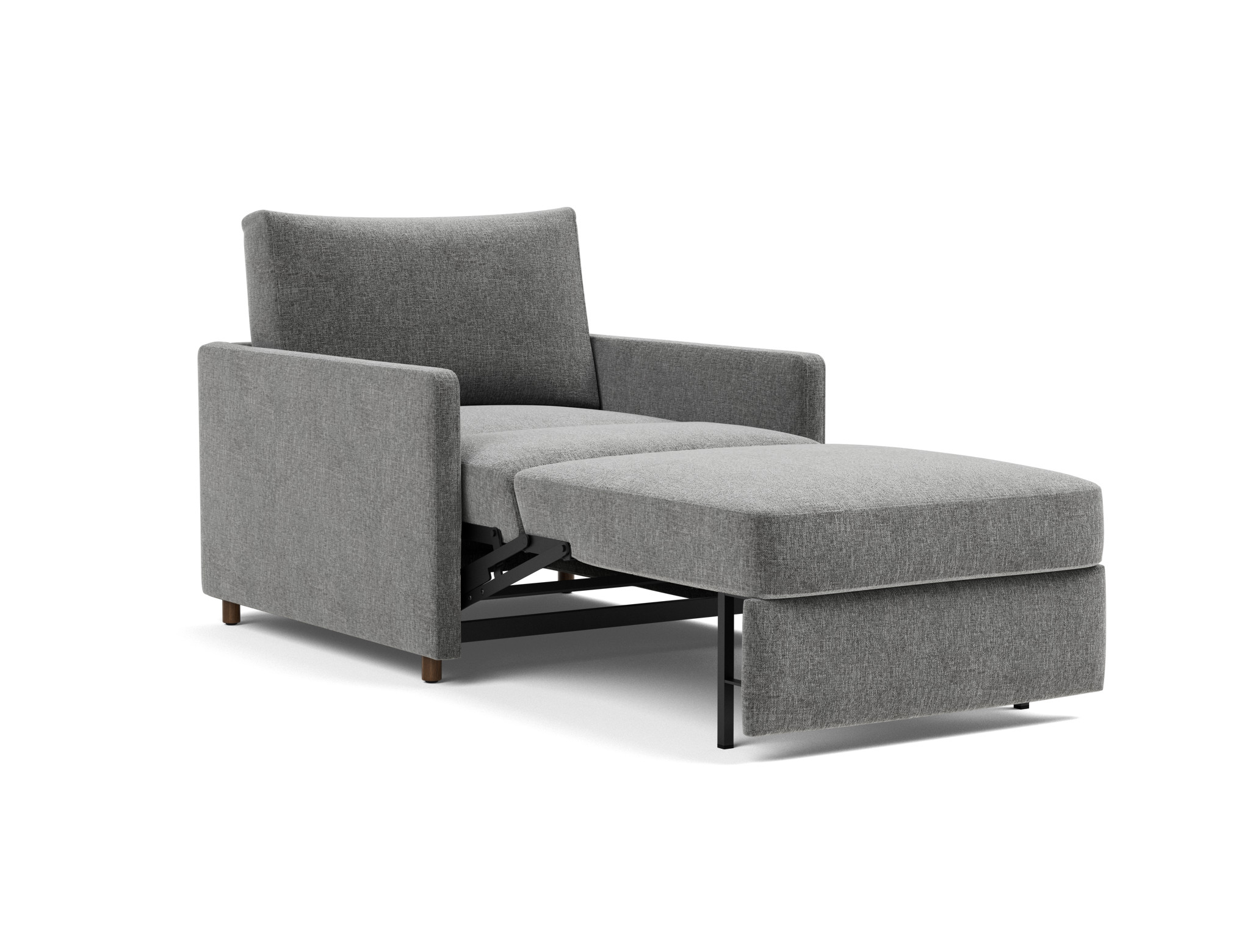 Schlafsessel Neah mit Slim-Armlehnen Strukturierter Stoff Twist 563-Charcoal