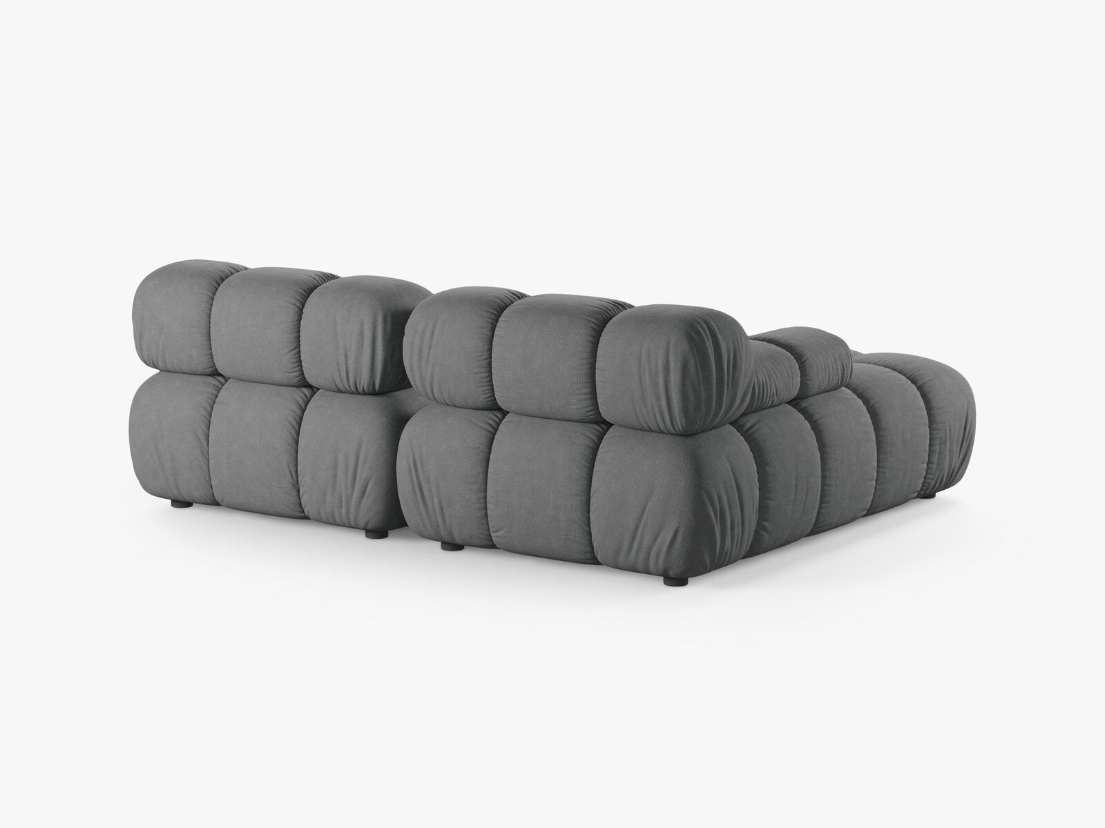 Micadoni Modulares Ecksofa Bellis 3-Sitzer Links Strukturierter Stoff Liberty Grau