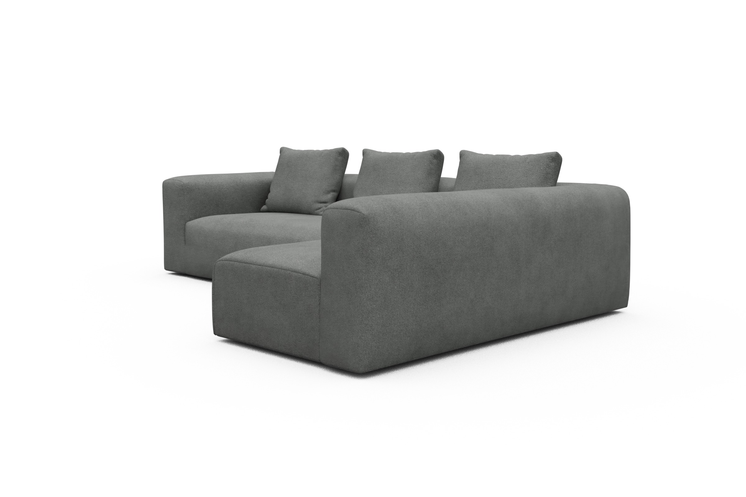 Ecksofa Fred 2x 2,5-Sitzer rechts offen Boucle-Ash-Grey