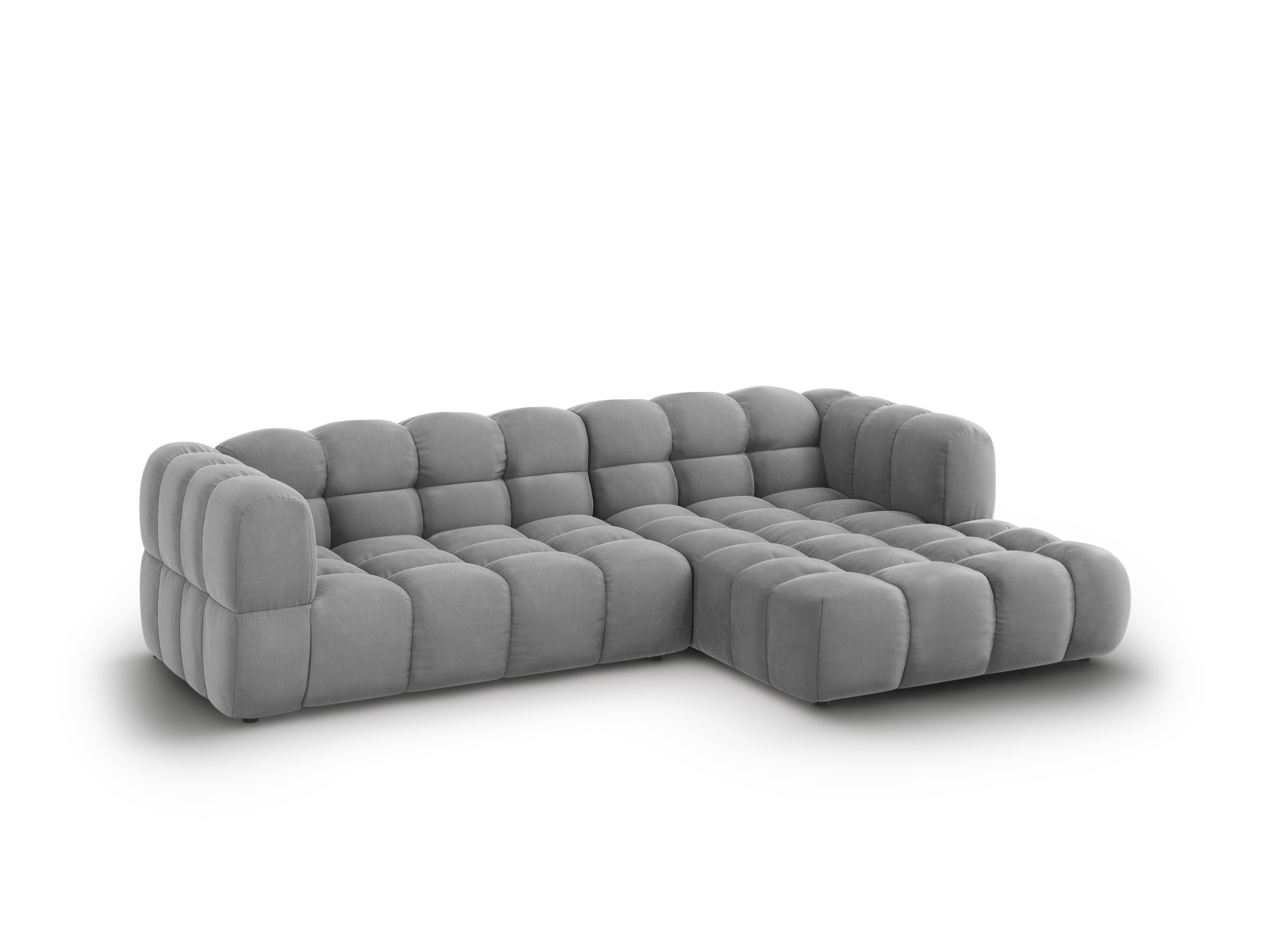 Cosmopolitan Design Ecksofa Sky 4-Sitzer mittlere Version Samt Casino Hellgrau Rechts
