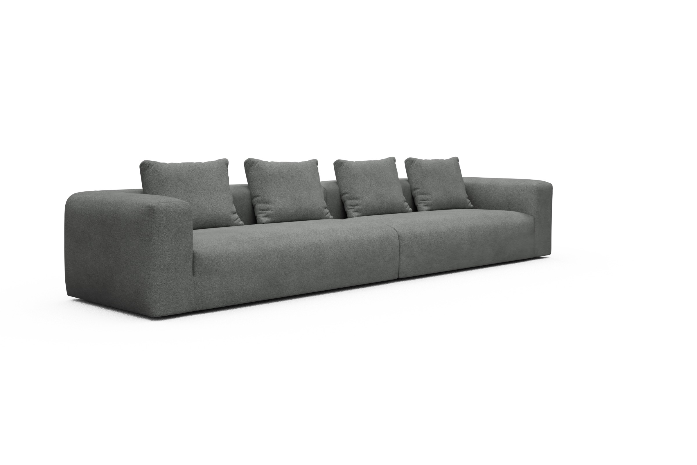 Sofa Modulares XXL Sofa Fred 5-Sitzer Boucle-Ash-Grey