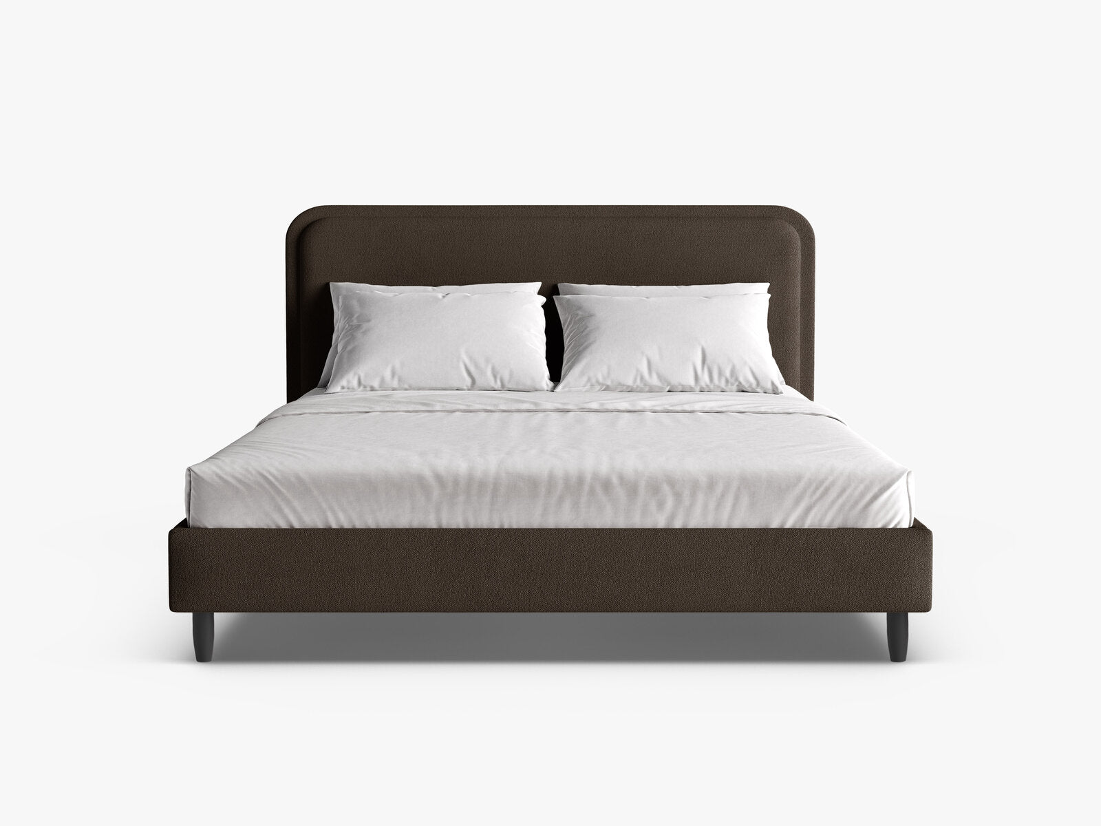 Micadoni Stauraumbett mit Kopfteil Aveline Boucle Baloo Braun 140x200