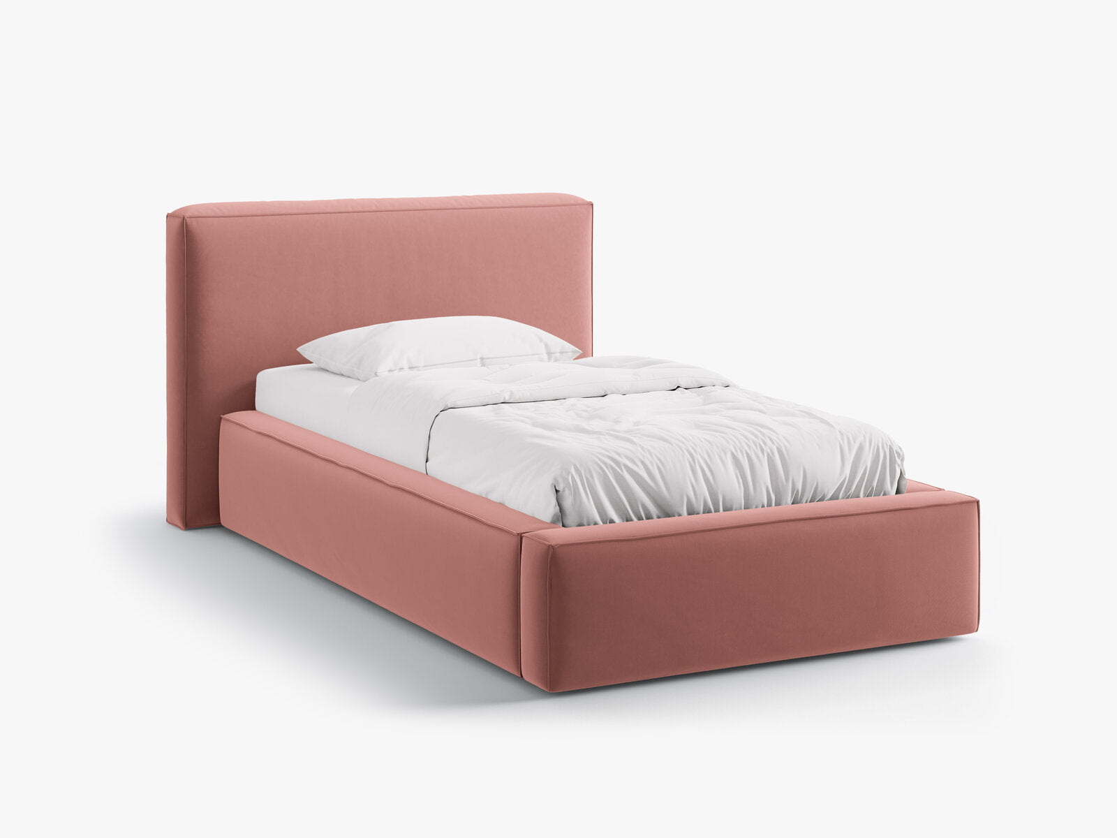 Micadoni Single Polsterbett mit Stauraum Jodie Samt Bluvel Rosa 90x200
