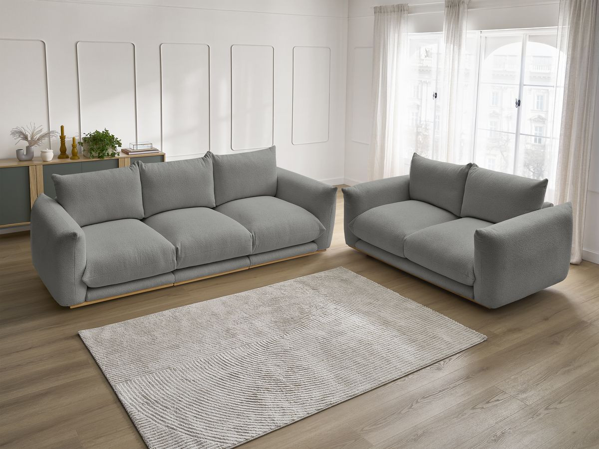 Bobochic Ernest Sofa 5-Sitzer Bouclé-Stoff Dunkelgrau