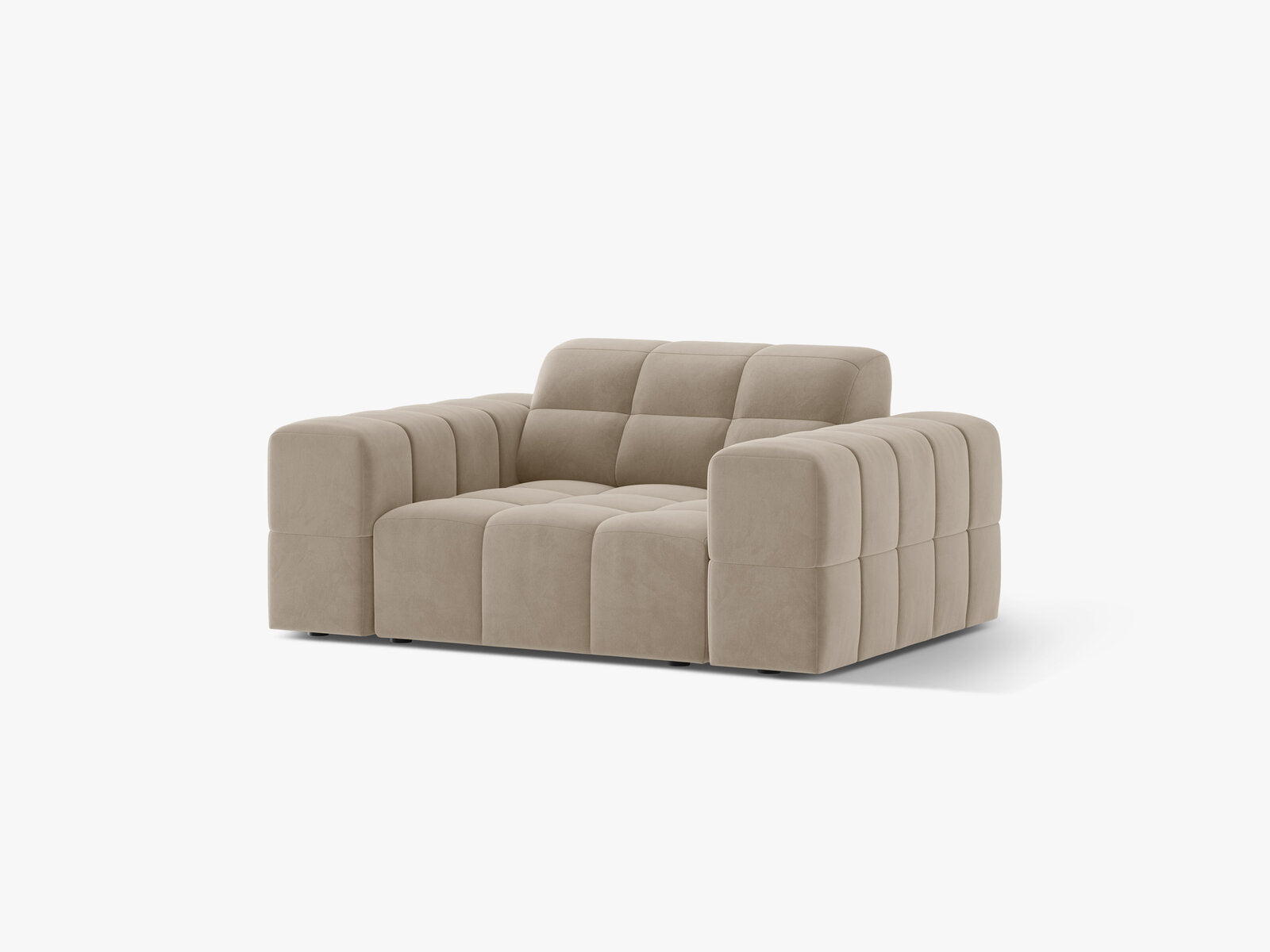 Micadoni Sessel Jennifer 1-Sitzer Samt Bluvel Dunkelbeige