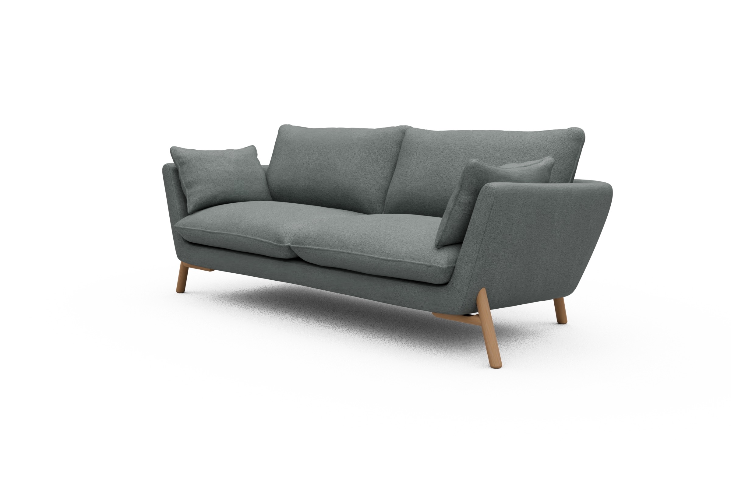 Sofa Emil 3-Sitzer Beinfarbe Eiche Natur Denari-Soft-Grey