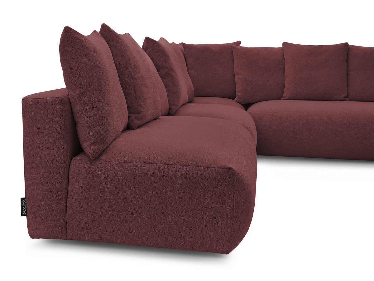 Bobochic Voltaire Ecksofa 322 × 268 cm Melange-Stoff Rot Ecke links