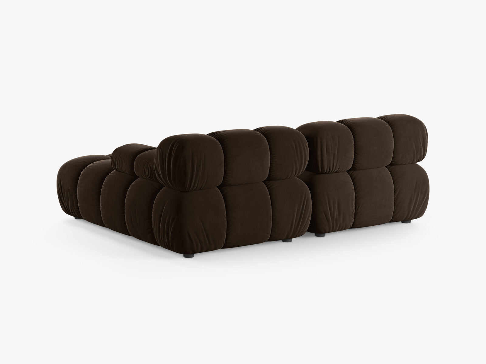 Micadoni Modulares Ecksofa Bellis 3-Sitzer Rechts Samt Bluvel Dunkelbraun