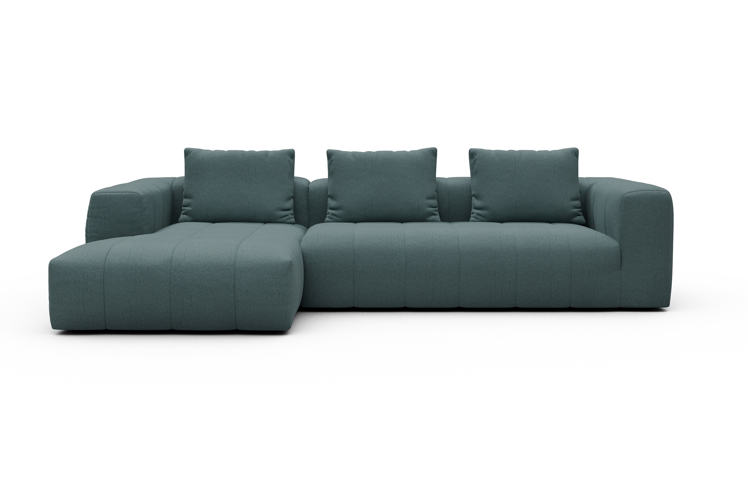 Ecksofa Hugo 2,5-Sitzer Armlehne rechts mit Chaiselongue Satya-Niagara