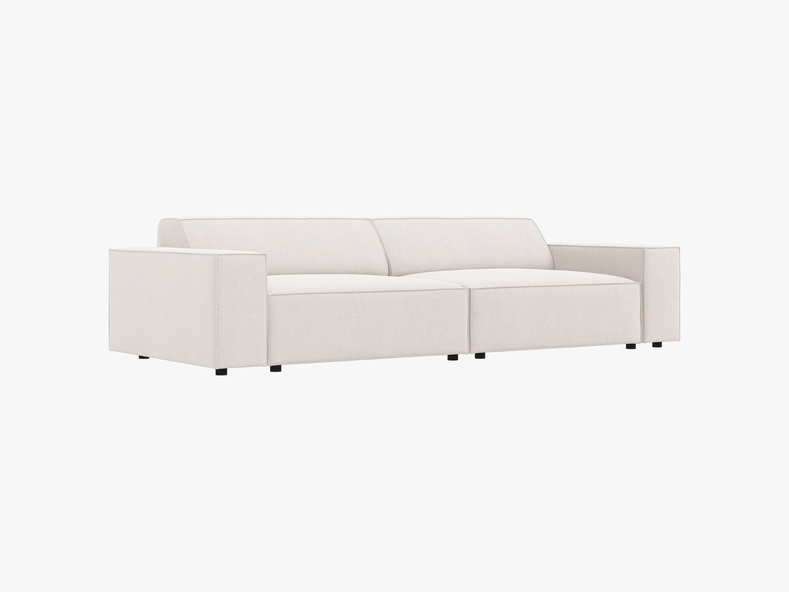 Micadoni 3-Sitzer Sofa Jodie Strukturierter Stoff Megan Helles Beige