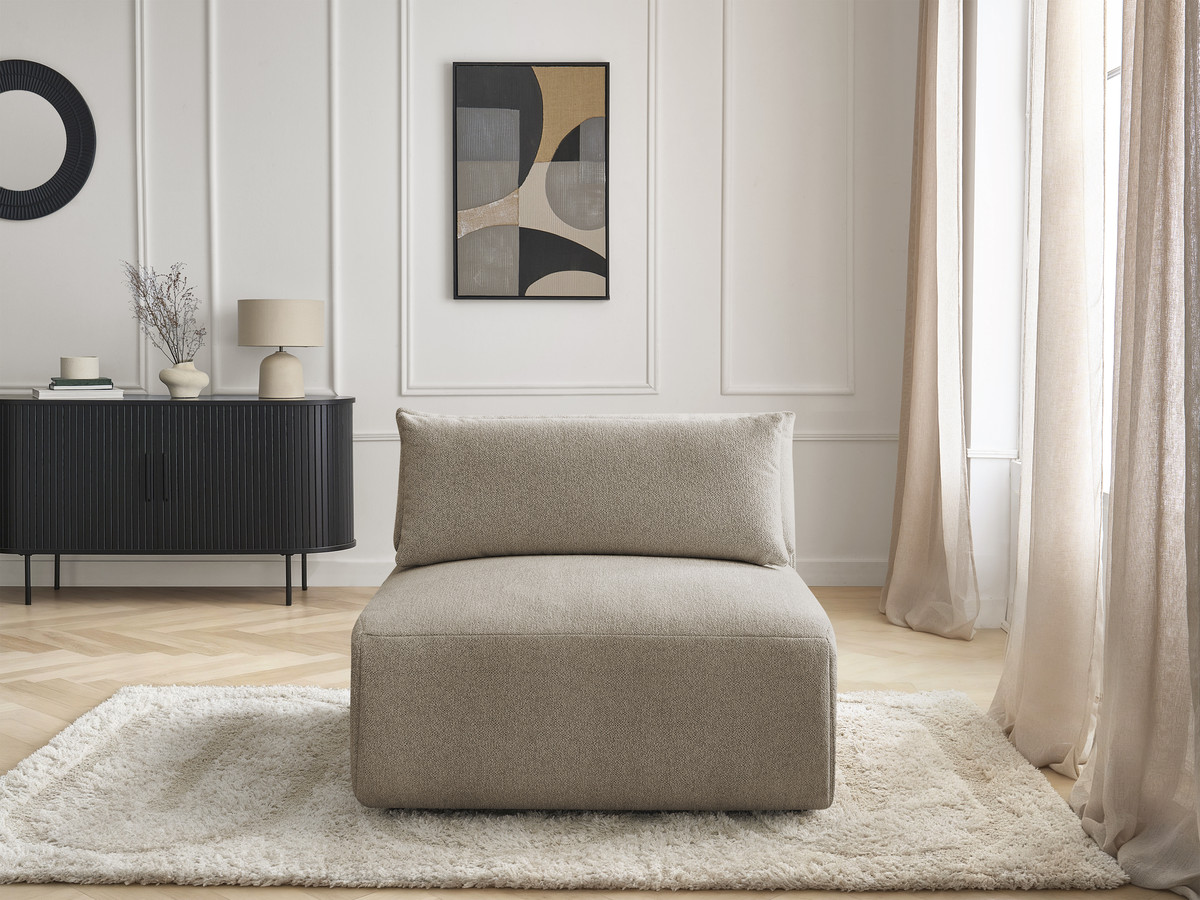 Bobochic Jana Sofamodul 1-Sitzer Melange-Stoff Taupe