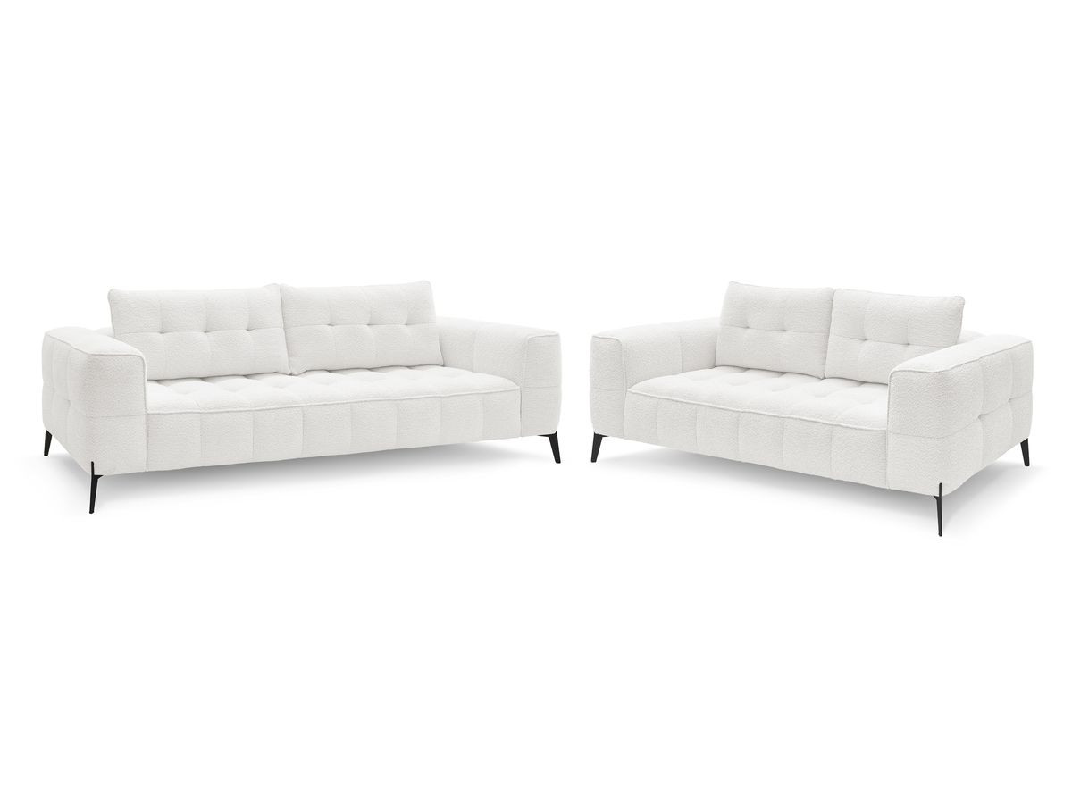 Bobochic Anis Sofa 5-Sitzer Bouclé-Stoff Weiß