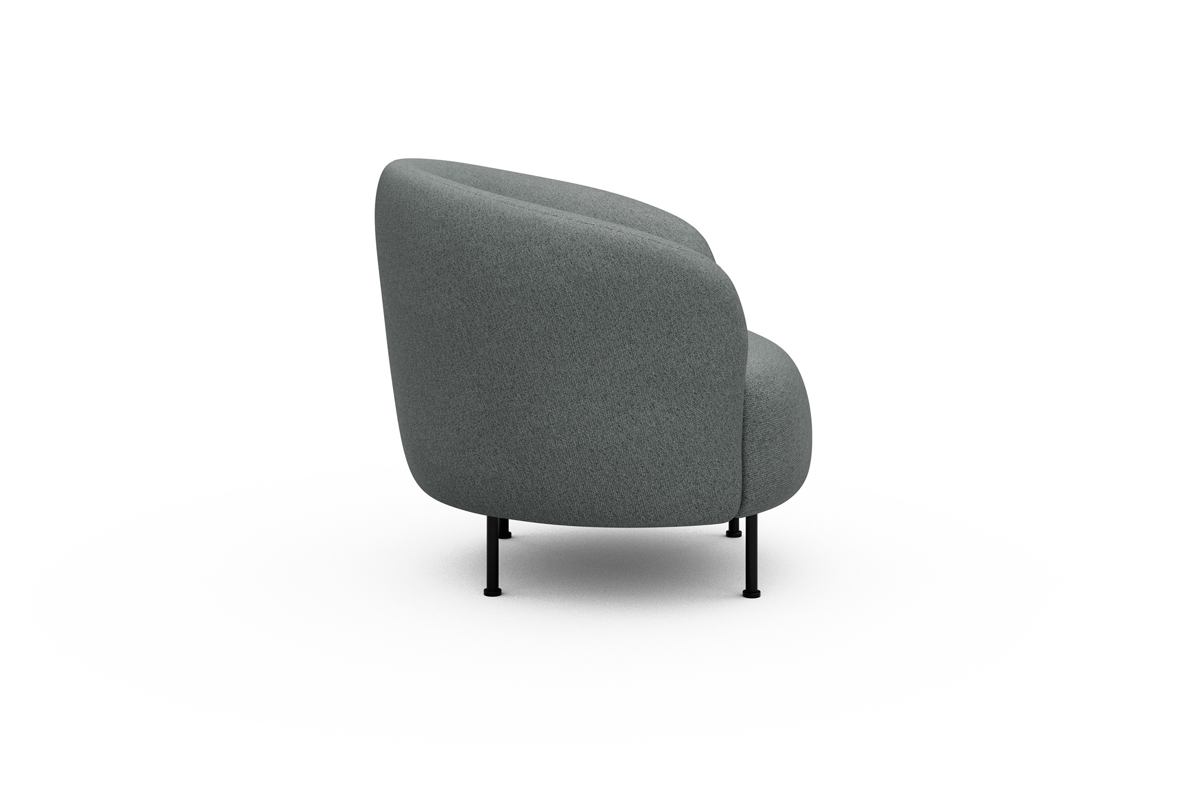 Sessel Ronda Metallbeine Schwarz Denari-Soft-Grey