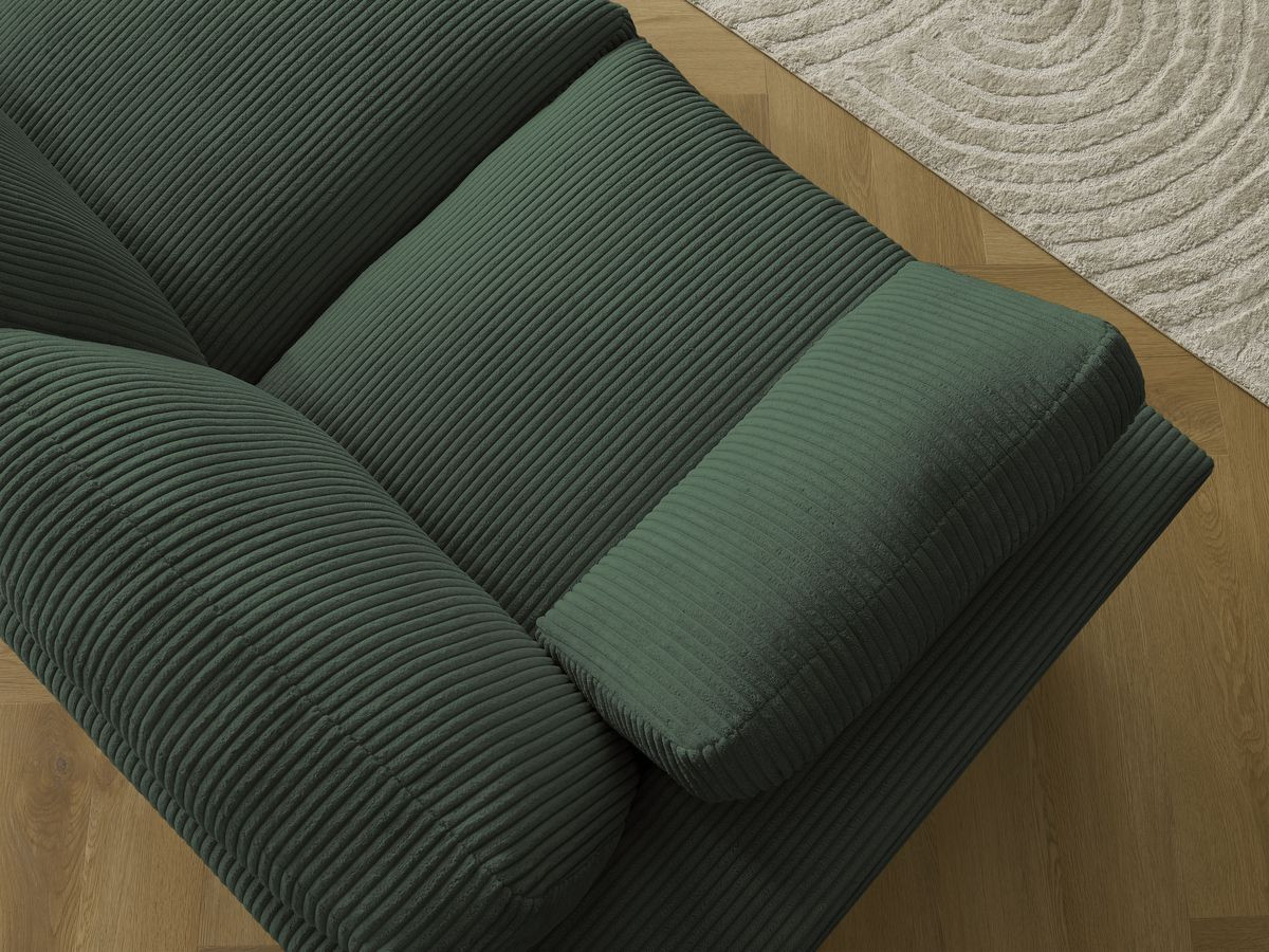 Bobochic Belair Ecksofa 280 × 139 cm Cordsamt Grün
