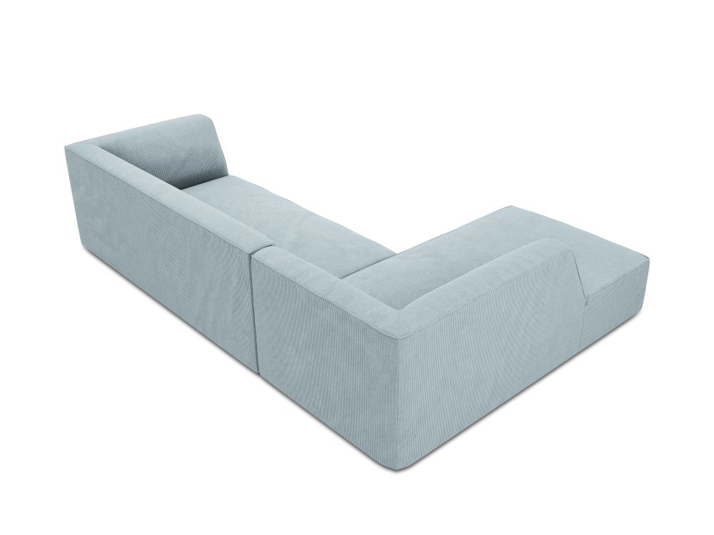 Cosmopolitan Design Ecksofa Siena 4-Sitzer Kord Scala Hellblau Links