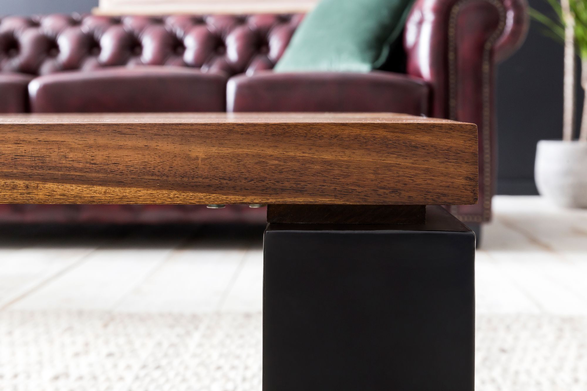 Couchtisch Egeskov Massivholz Dunkelbraun 115 × 60 × 35 cm