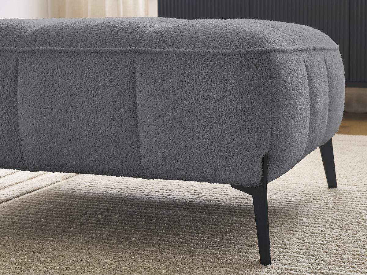 Bobochic Anis Pouf Bouclé-Stoff Dunkelgrau