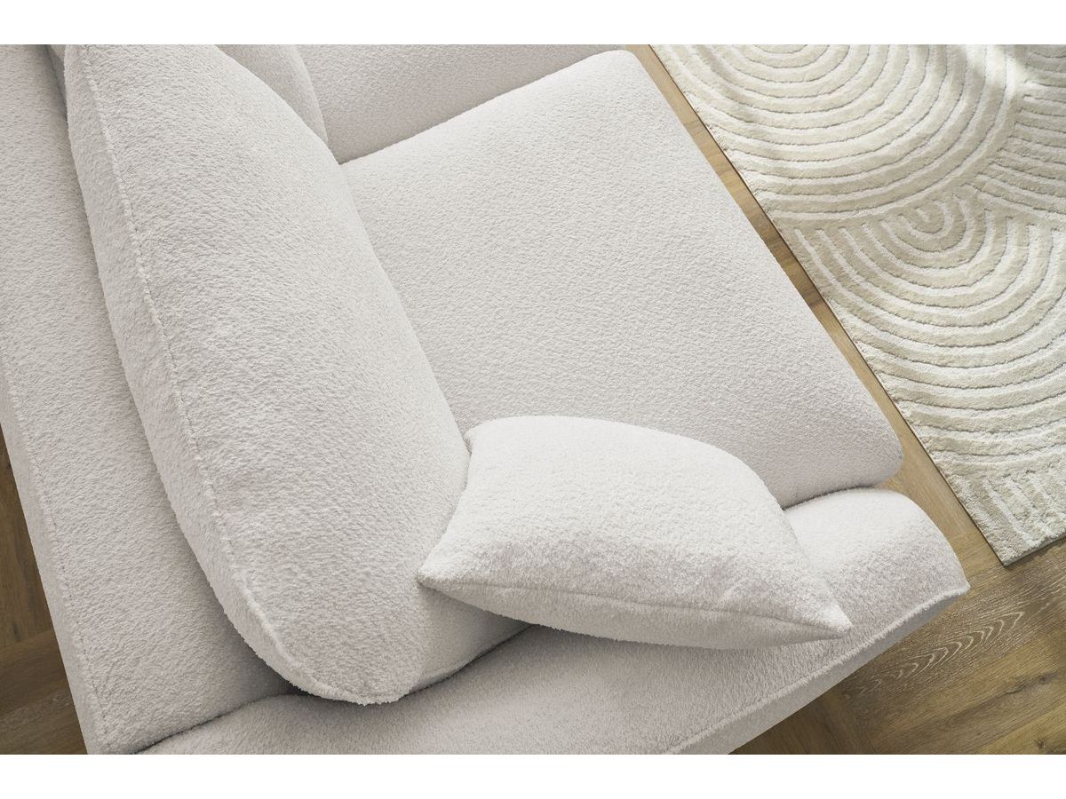Bobochic Cezanne Schlafsofa 3-Sitzer Bouclé-Stoff Weiß, Liegefläche 160 × 194 cm