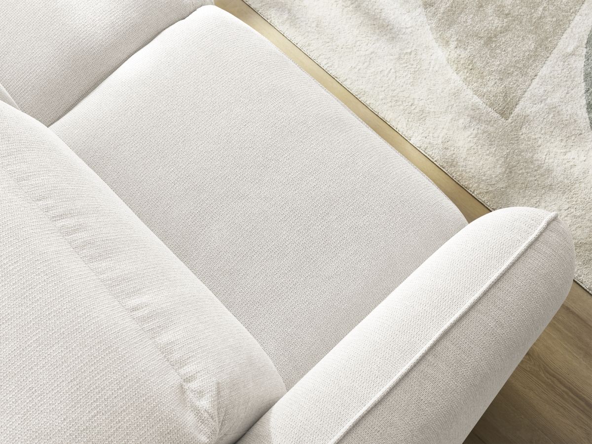 Bobochic Achille Schlafsofa 3-Sitzer Melange-Stoff Weiß, Liegefläche 160 × 200 cm