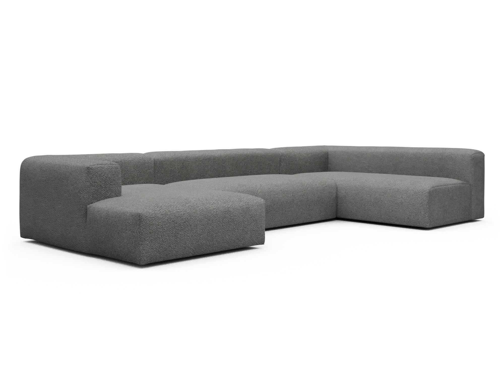 Skandi Home Wohnlandschaft Fred Chaiselongue links mit 2-Sitzer und lange Armlehne rechts Vanora-Warm-Grey moebelfaktor