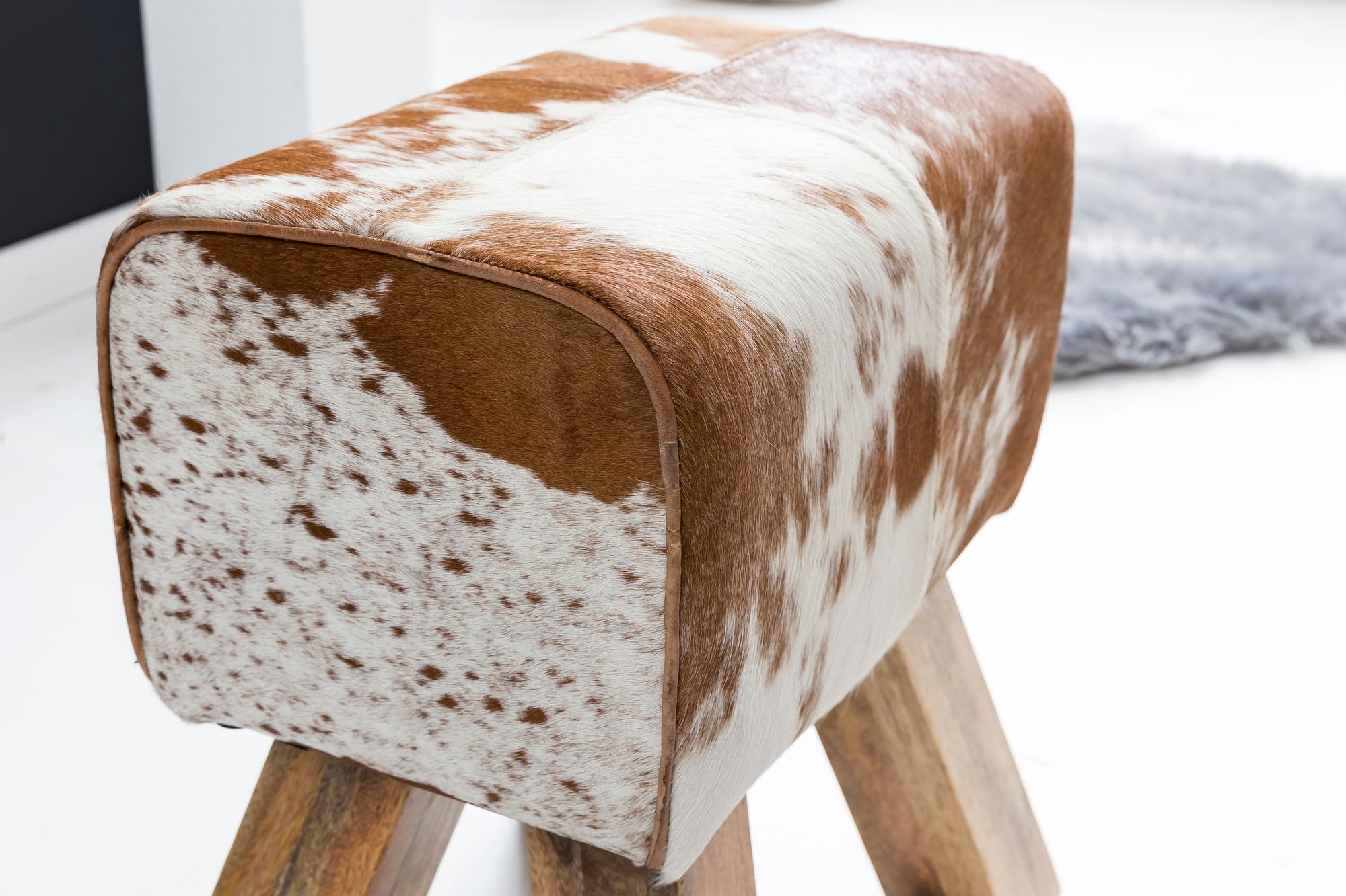 Sitzhocker Arvika Haarleder Bunt 30 × 40 × 47 cm