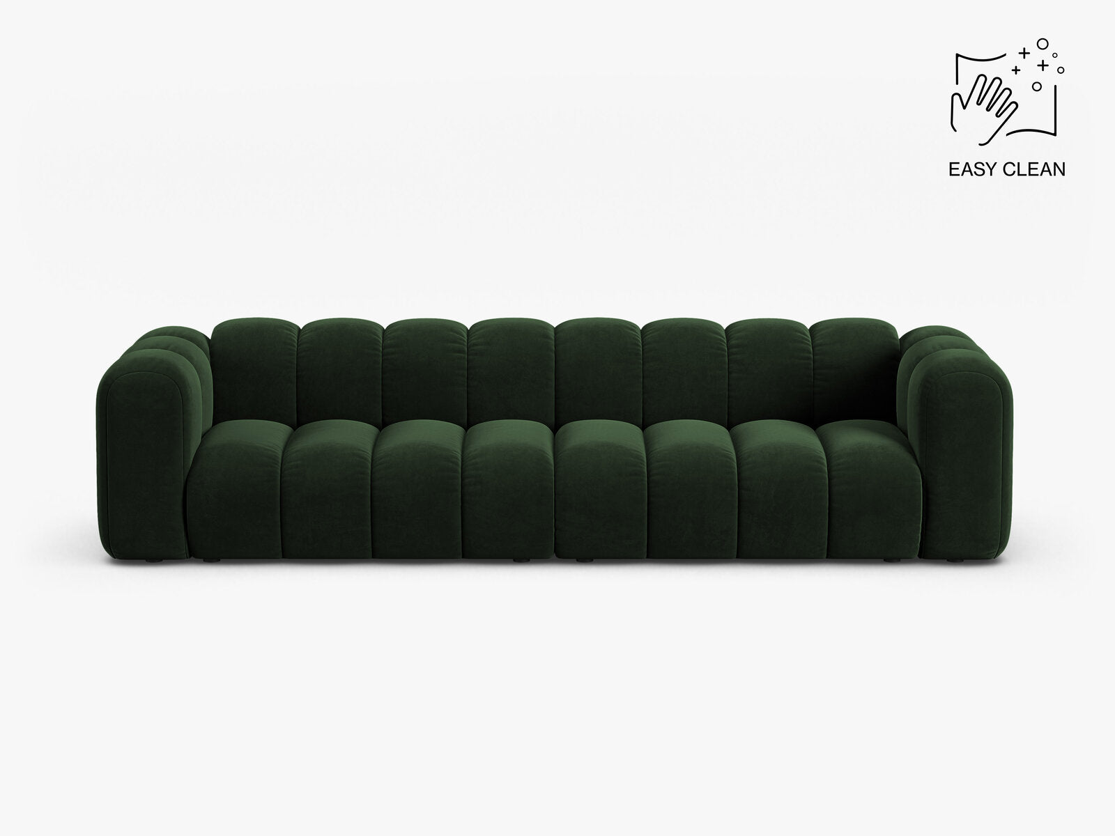 Micadoni Modulares Sofa Lupine 4-Sitzer Samt Venus Flaschengrün