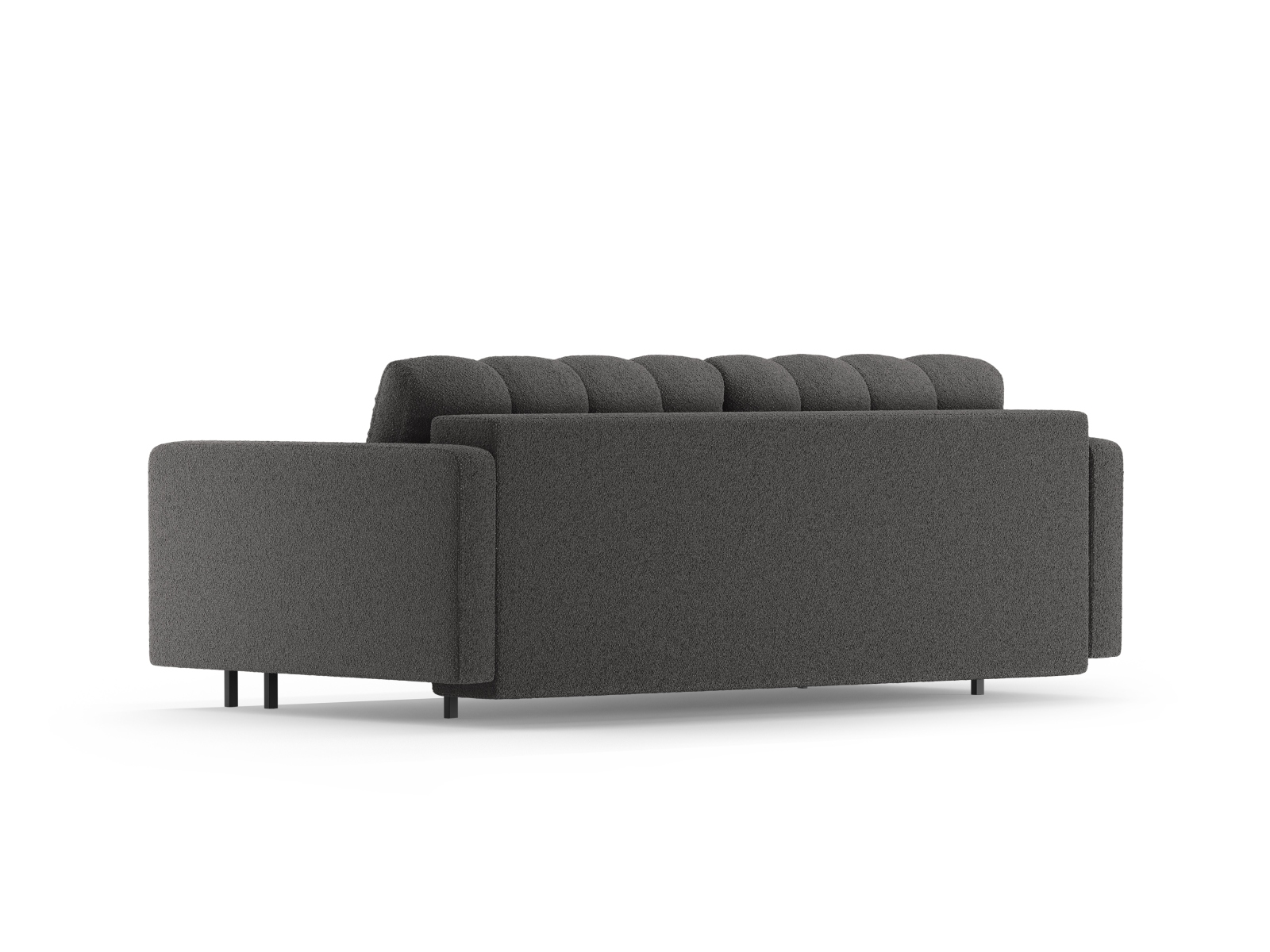 Cosmopolitan Design Schlafsofa Bali 3-Sitzer mit Bettkasten Boucle Baloo Dunkelgrau