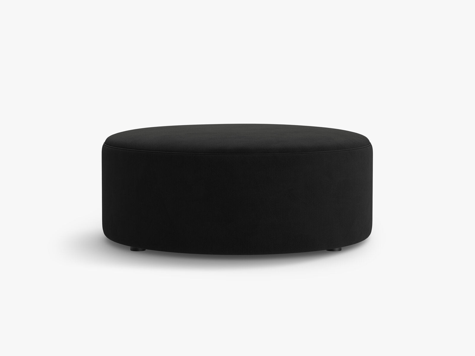 Micadoni Pouf Dia 90cm Samt Salvador Schwarz