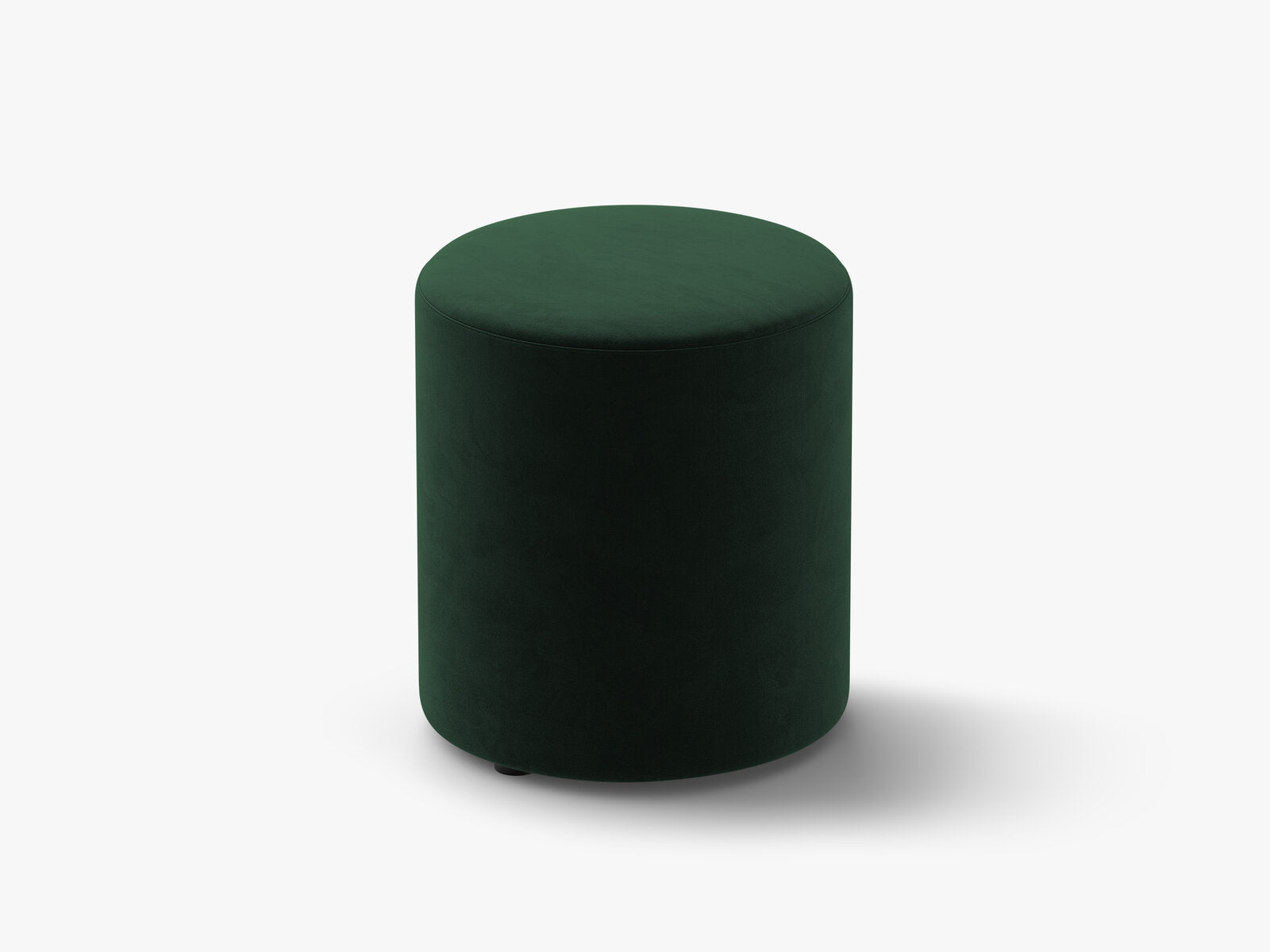 Micadoni Pouf Dia 40cm Samt Salvador Flaschengrün