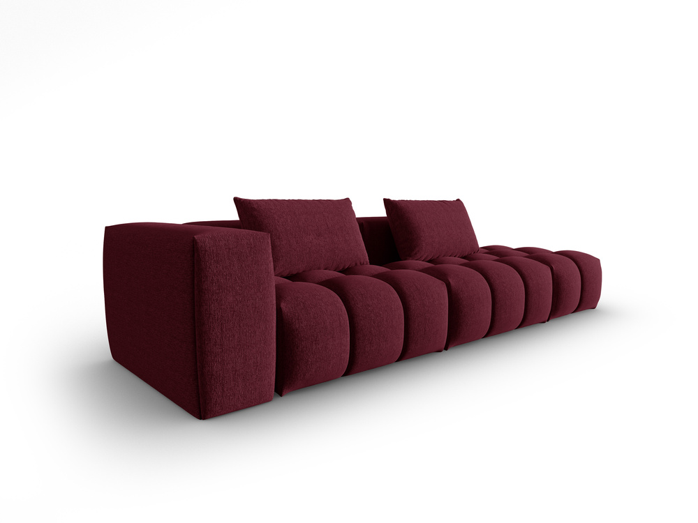 Cosmopolitan Design Sofa Verona 4-Sitzer offen Strukturierter Stoff Sorella Burgundfarben Rechts