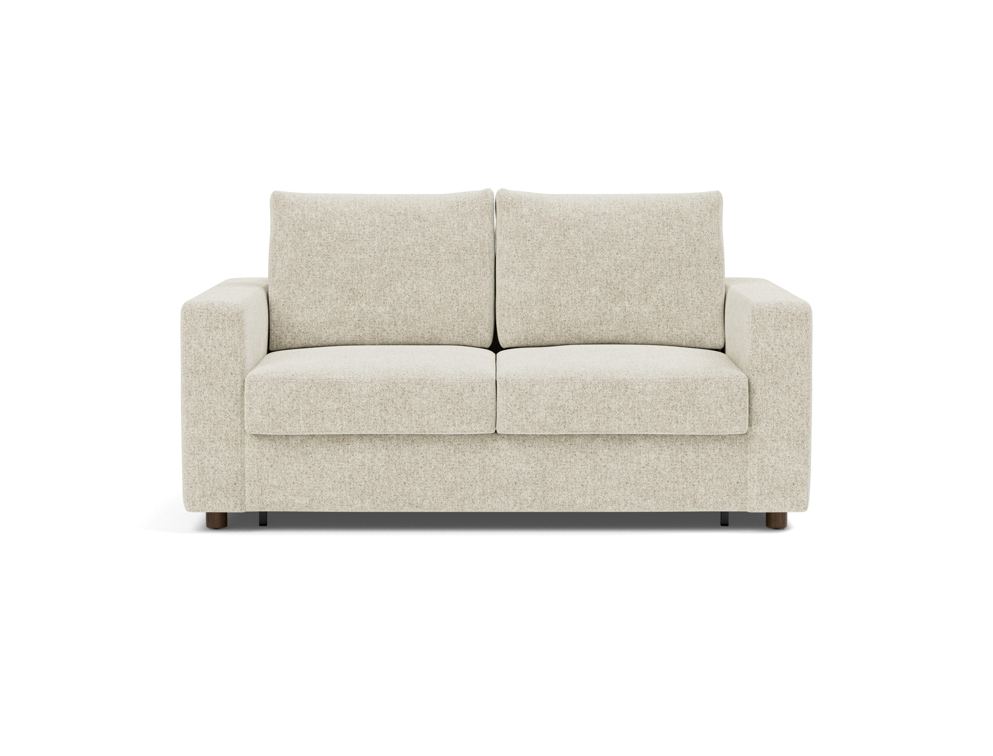 Schlafsofa Neah mit Standard-Armlehnen 140 Strukturierter Stoff Taura 357-Off-White