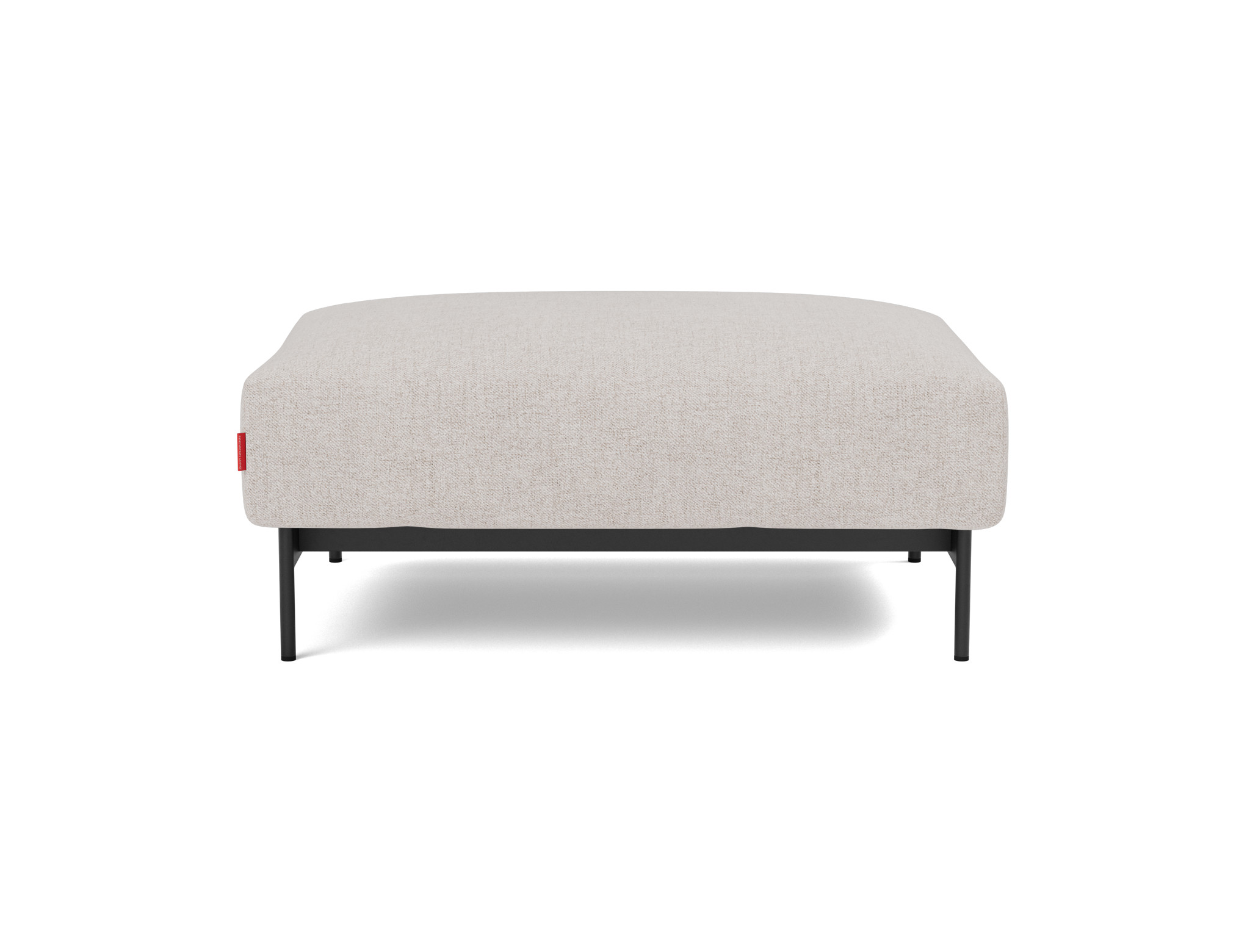 Hocker Malloy Strukturierter Stoff Weda 300-Weda-Sand Beine Schwarzes Metall