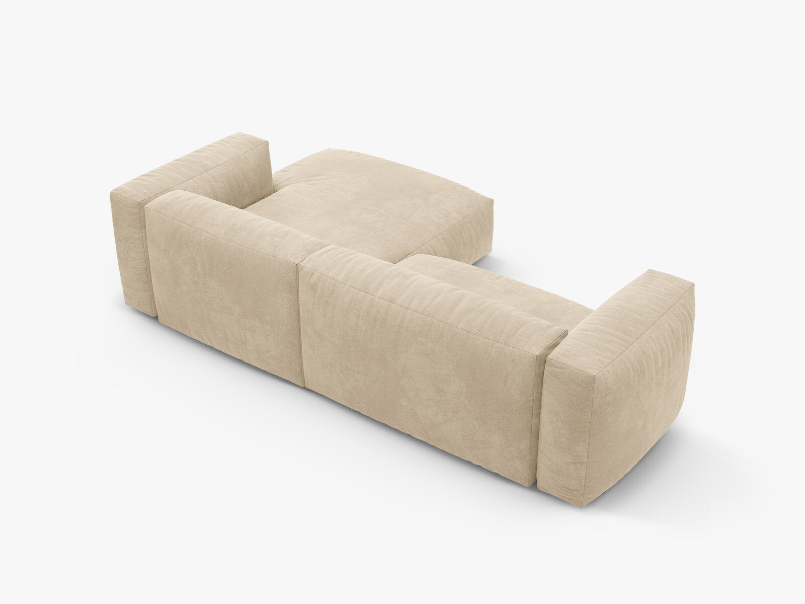 Micadoni Martina Ecksofa 4-Sitzer mit Schlaffunktion Rechts Samt Vogue Helles Beige