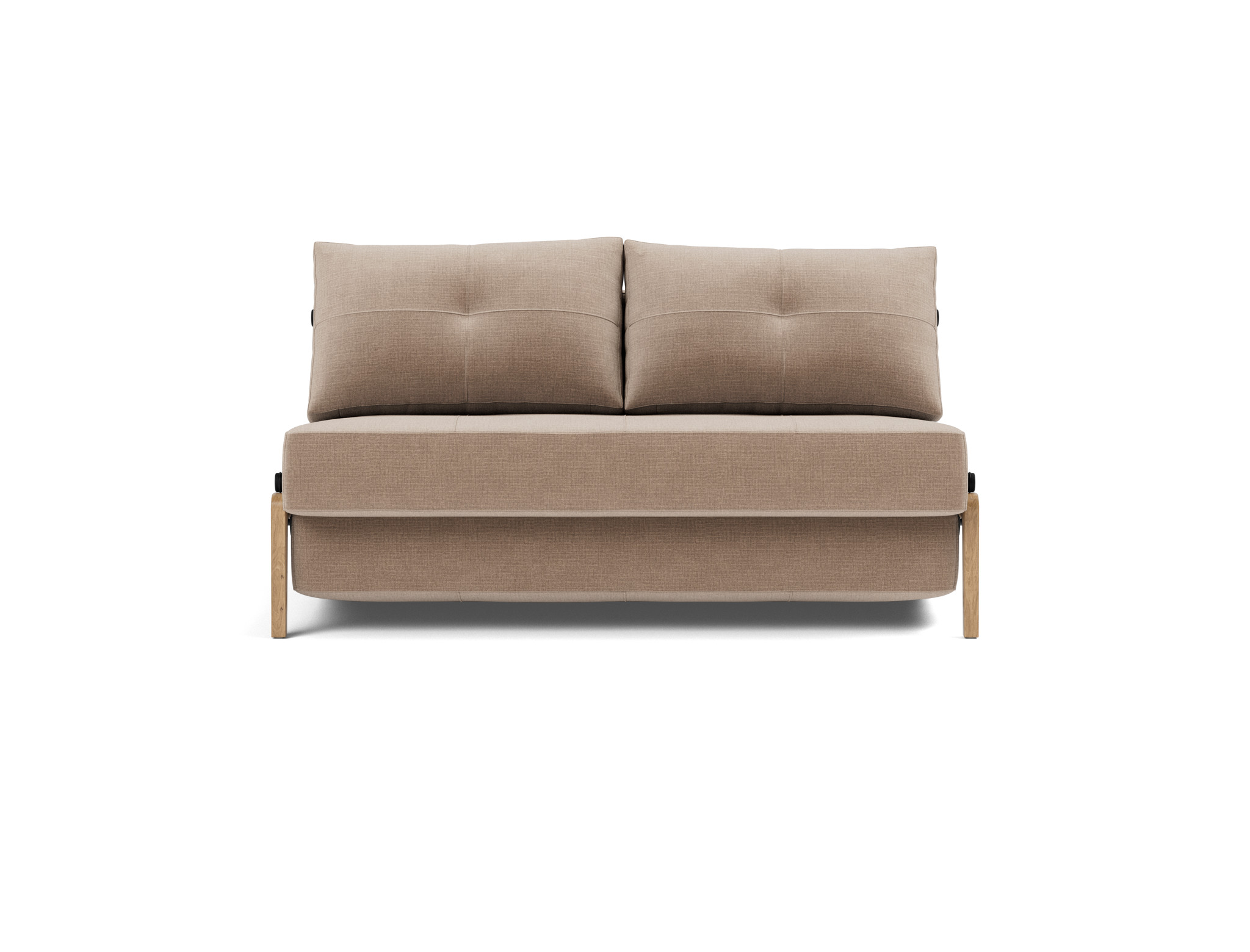 Schlafsofa Cubed 140 Chenille Esina 417-Mocha Beine Eiche