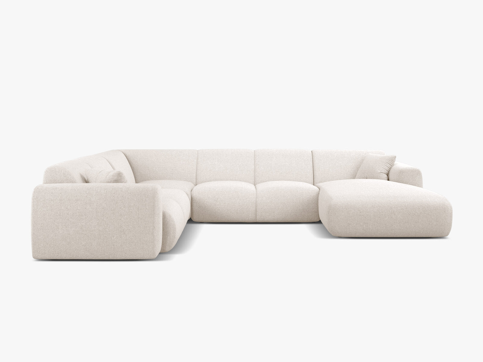 Micadoni Molino Panoramasofa 6-Sitzer Links Chenille Eden Helles Beige