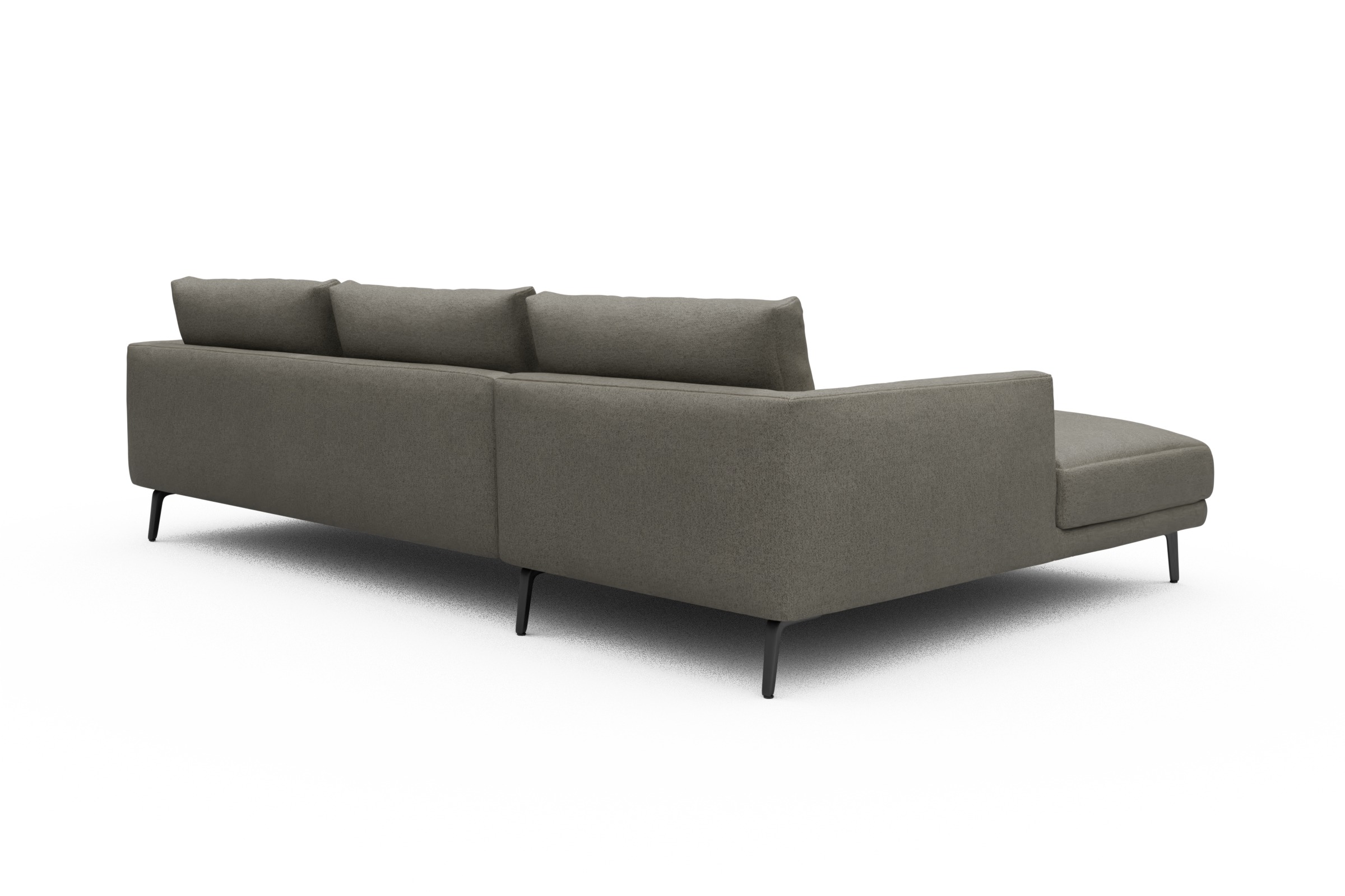 Ecksofa Karl Chaiselongue links mit 2,5-Sitzer Denari-Warm-Grey
