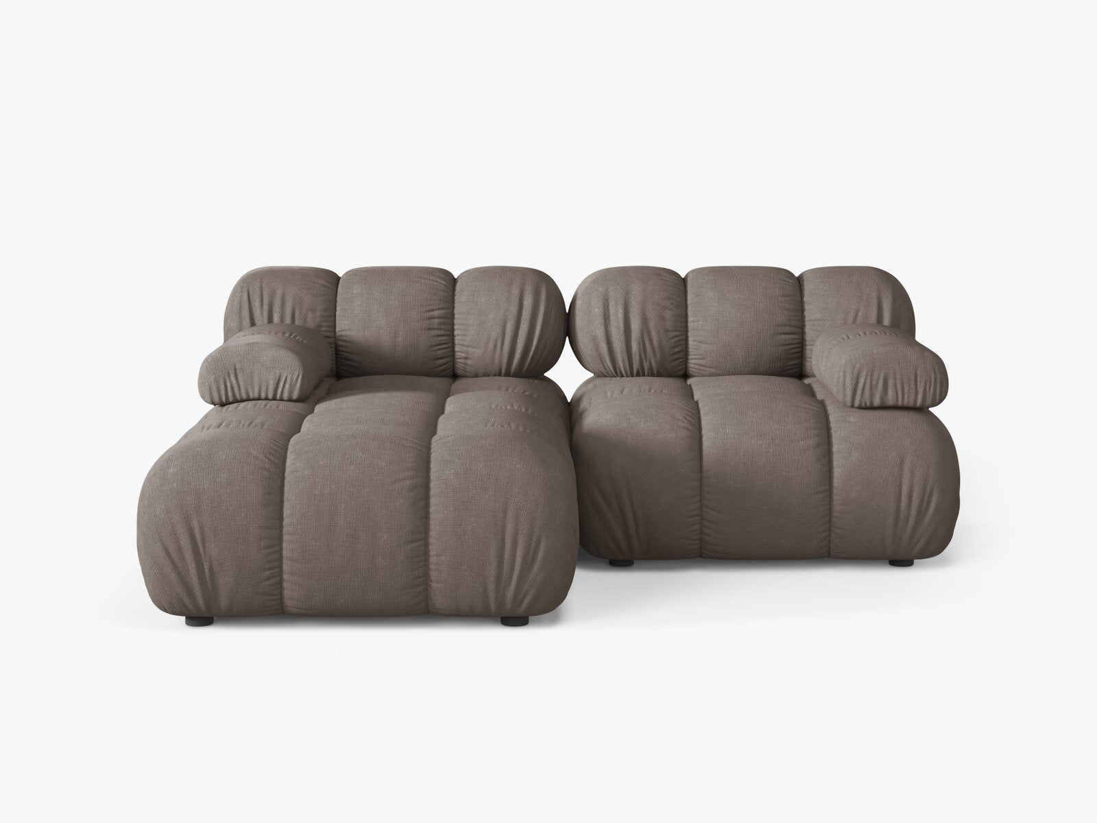 Micadoni Modulares Ecksofa Bellis 3-Sitzer Links Strukturierter Stoff Liberty Cappuccino