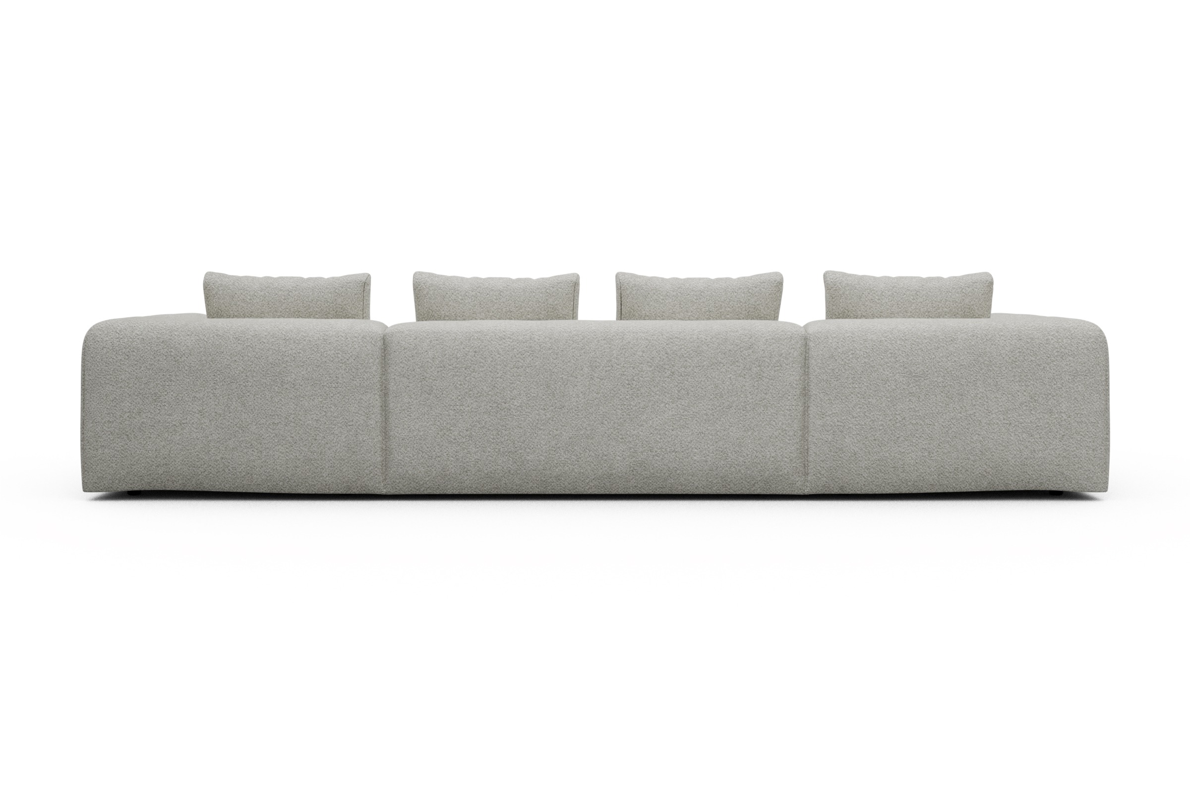 Wohnlandschaft Fred mit 2-Sitzer und Chaiselongue beidseitig Vanora-Warm-Sand