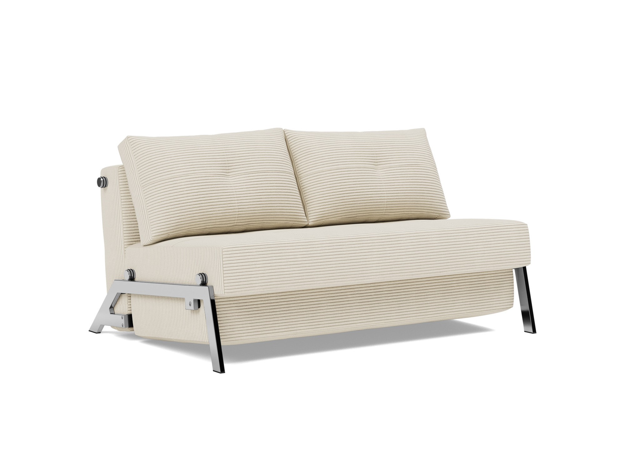 Schlafsofa Cubed 140 Kord Corduroy 594-Ivory Beine Chrom
